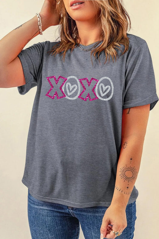 Valentine’s Day Glitter XOXO Heart Tee