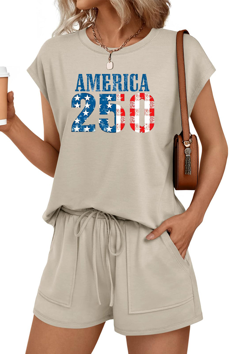 America 250 Graphic Set Patriotic Independence Day Outfit