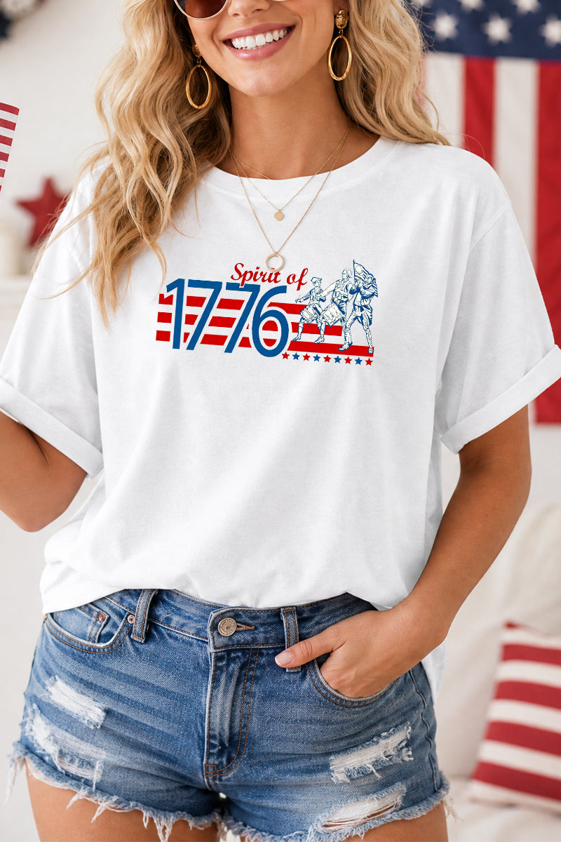 Spirit of 1776 Patriotic Graphic Relaxed Fit T Shirt