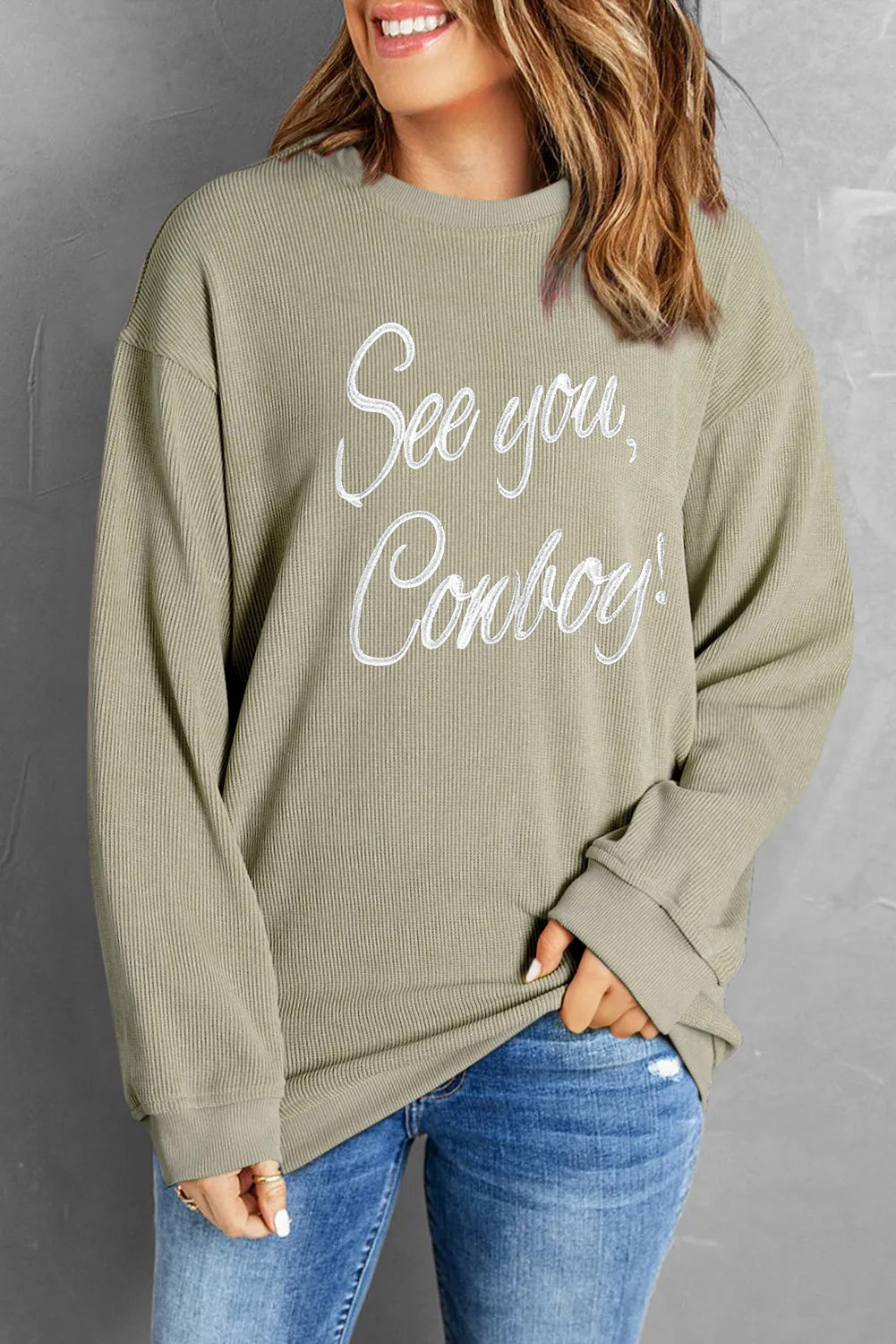 Western Cowboy Script Text Casual Sweatshirt