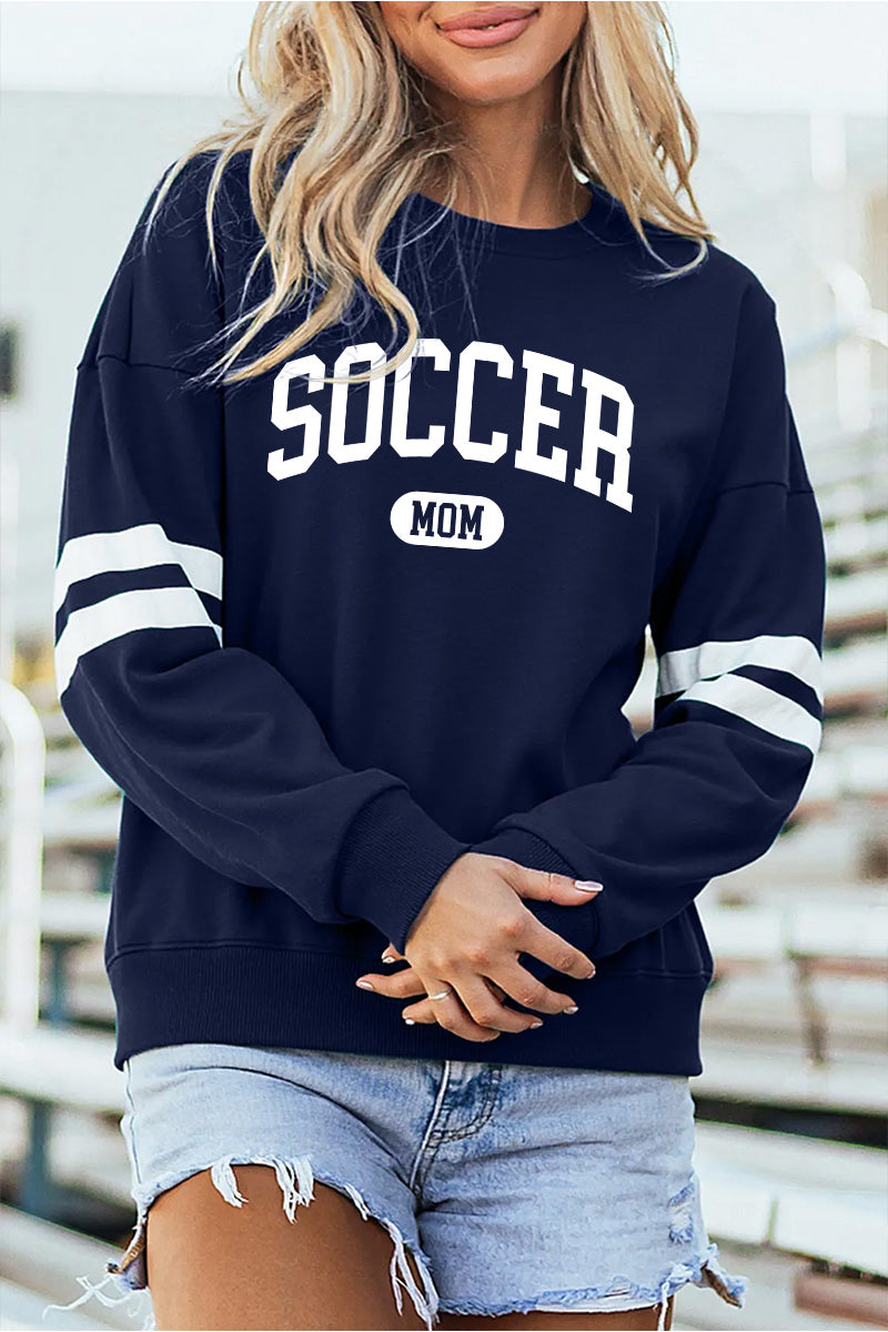 Soccer Mom Sweatshirt Women Game Day Pullover Green Varsity