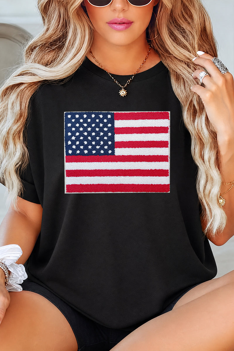 American Flag Graphic Independence Day Casual Tee