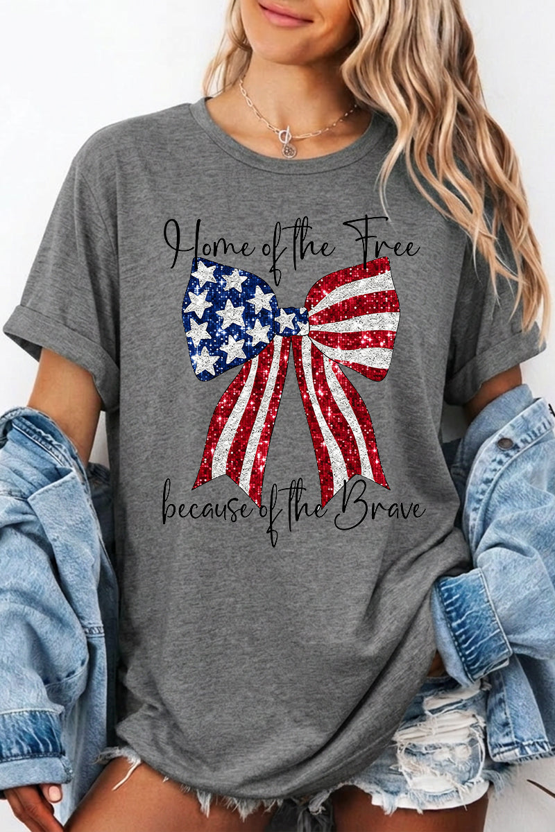 Independence Day Flag Bow Graphic Tee