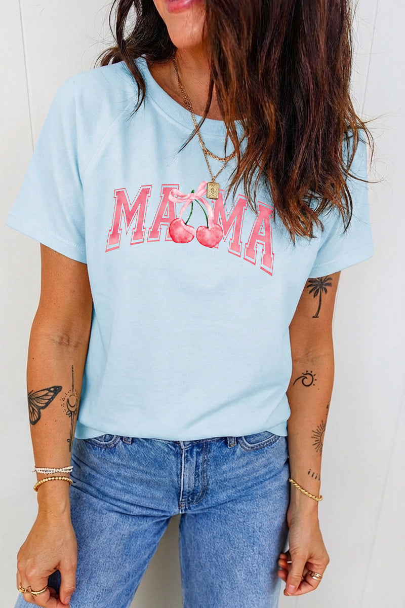 Mother's Day Leopard MOM Graphic Casual Loose T Shirt
