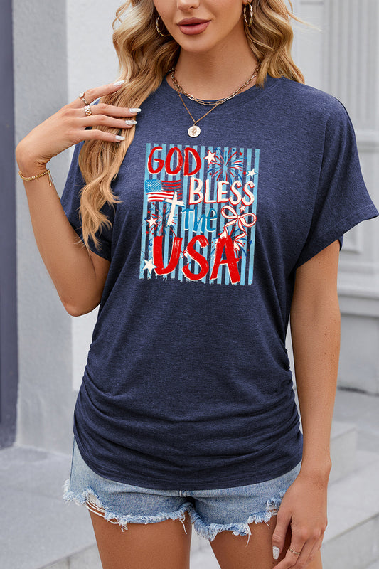 God Bless The USA Graphic Independence Day T Shirt