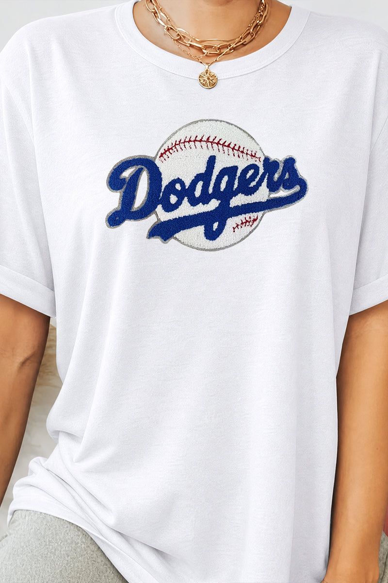 Baseball Logo Rayon Tee Game Day Graphic Top