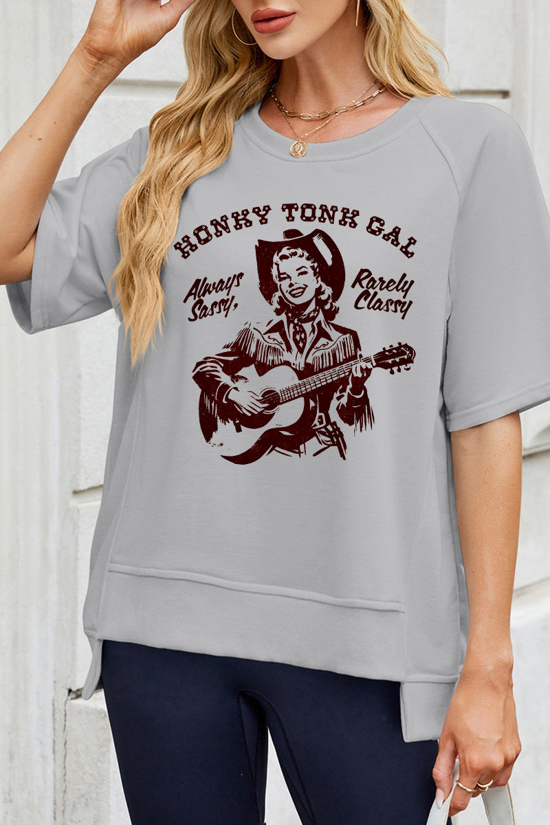 Vintage Cowgirl Western Graphic Loose Fit Short Sleeve Tee