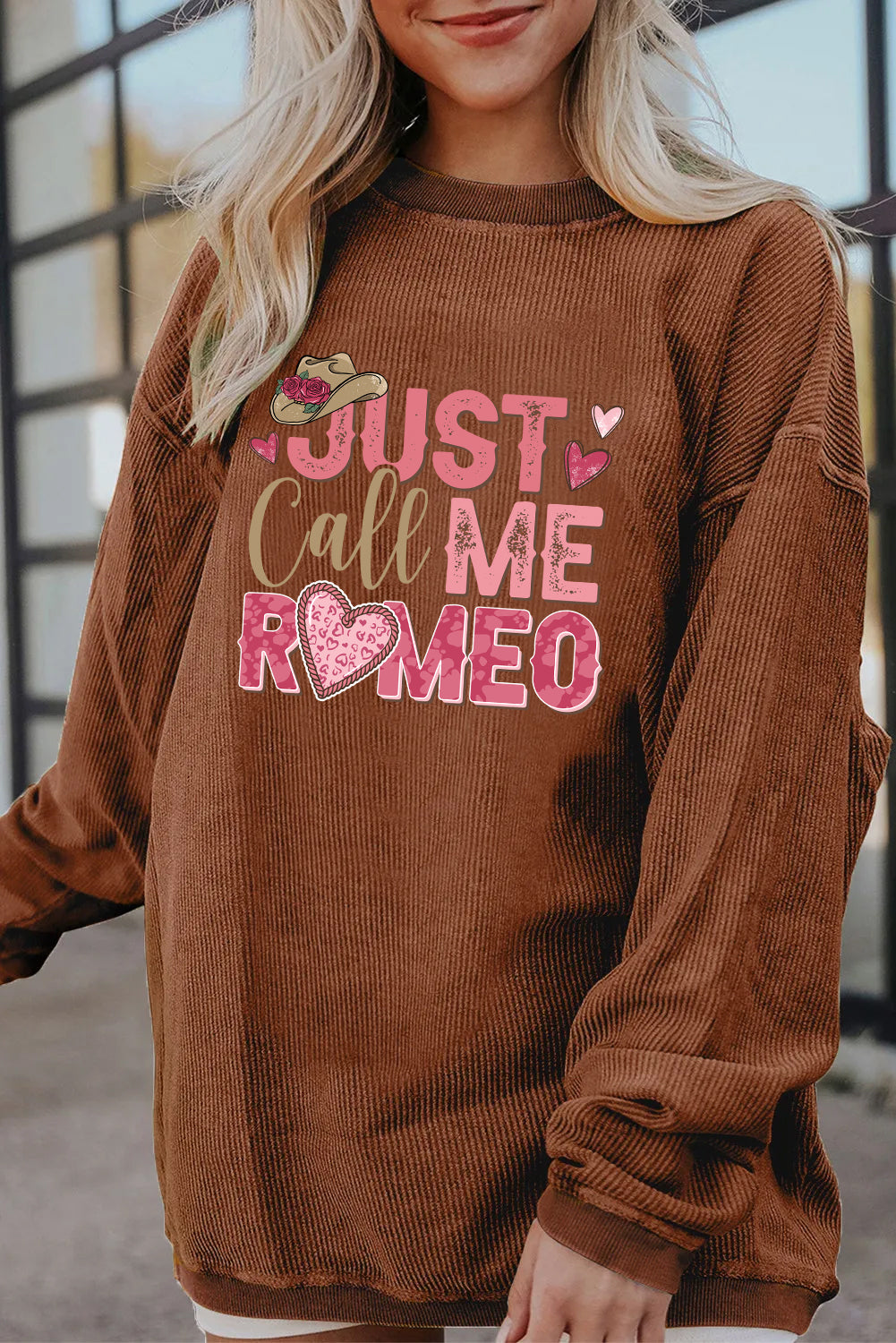 Valentine’s Day Just Call Me Romeo Graphic Sweatshirt