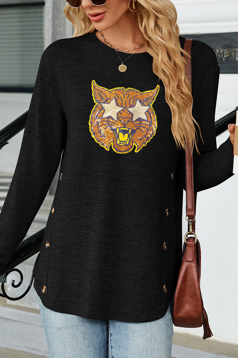 Tiger Graphic Rayon Blend Top Game Day Boutique Pullover