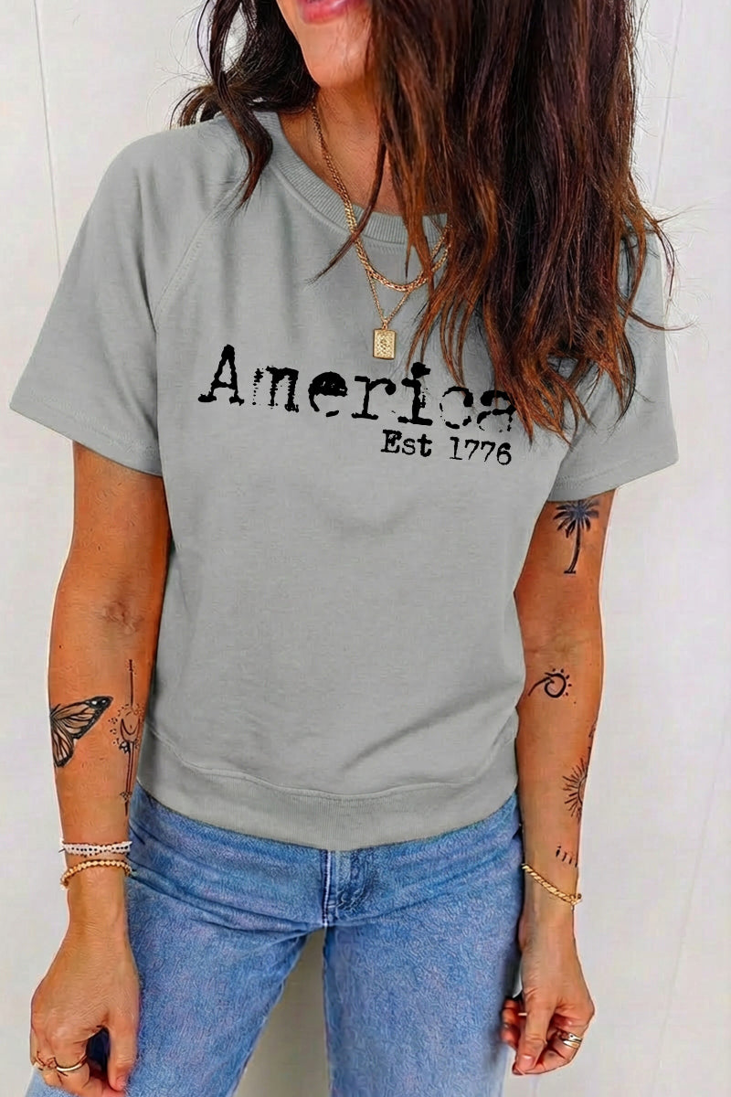 Independence Day America Est 1776 Graphic Tee Top