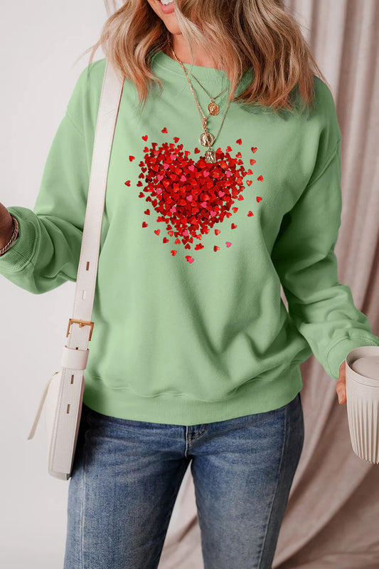 Valentine’s Day Heart Confetti Love Graphic Sweatshirt