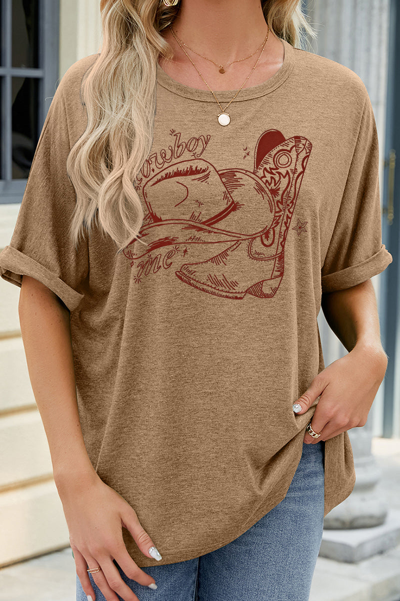 Vintage Cowgirl Graphic Oversized Casual Tee