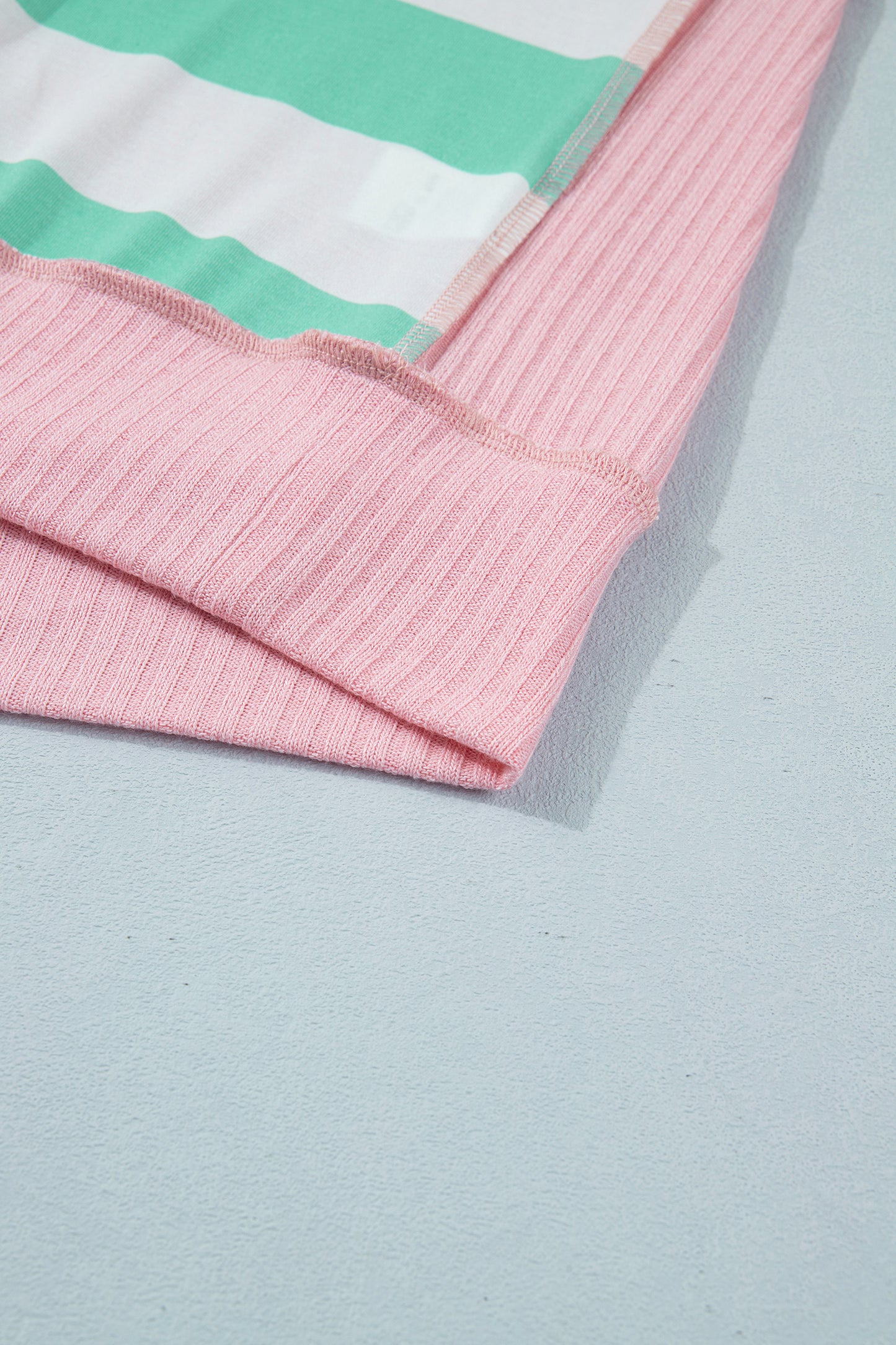 Striped Knit Top Oversized Color Block Boutique Tee