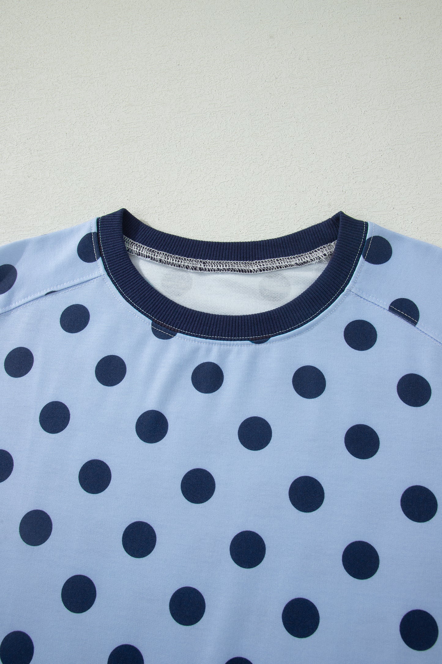 Polka Dot Knit Tee Casual Colorblock Boutique Top
