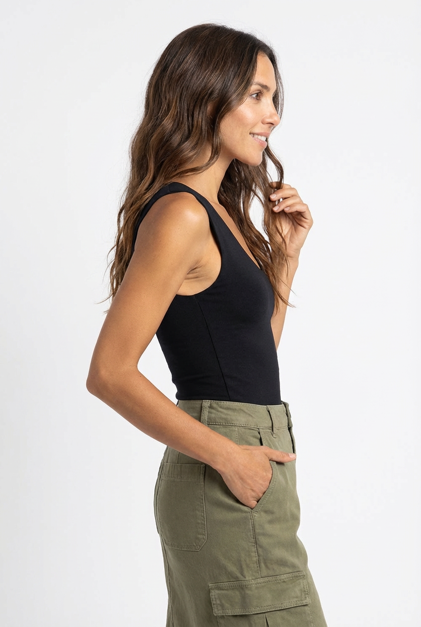 Double Layer Seamless Sleeveless Nylon Spandex Top