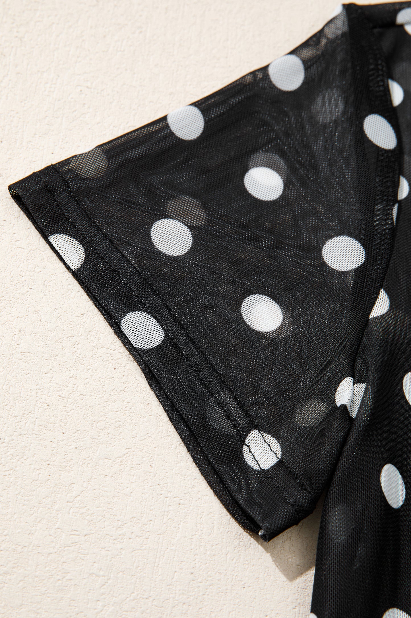 Polka Dot Mesh Top Western Fitted Sheer Tee