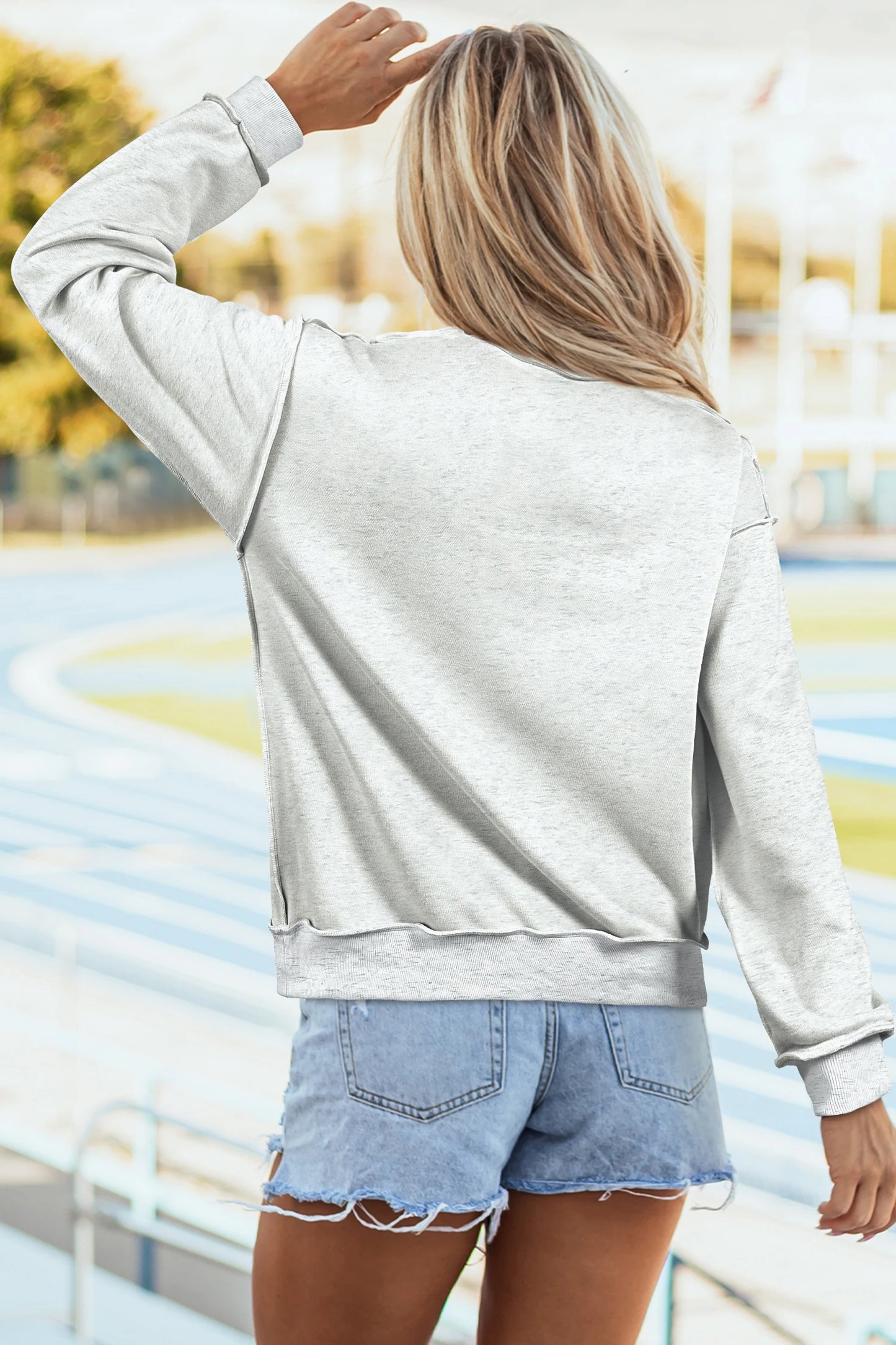 Racing Red Oversize Drop Shoulder Reversible Mock Neck Sweatshirt