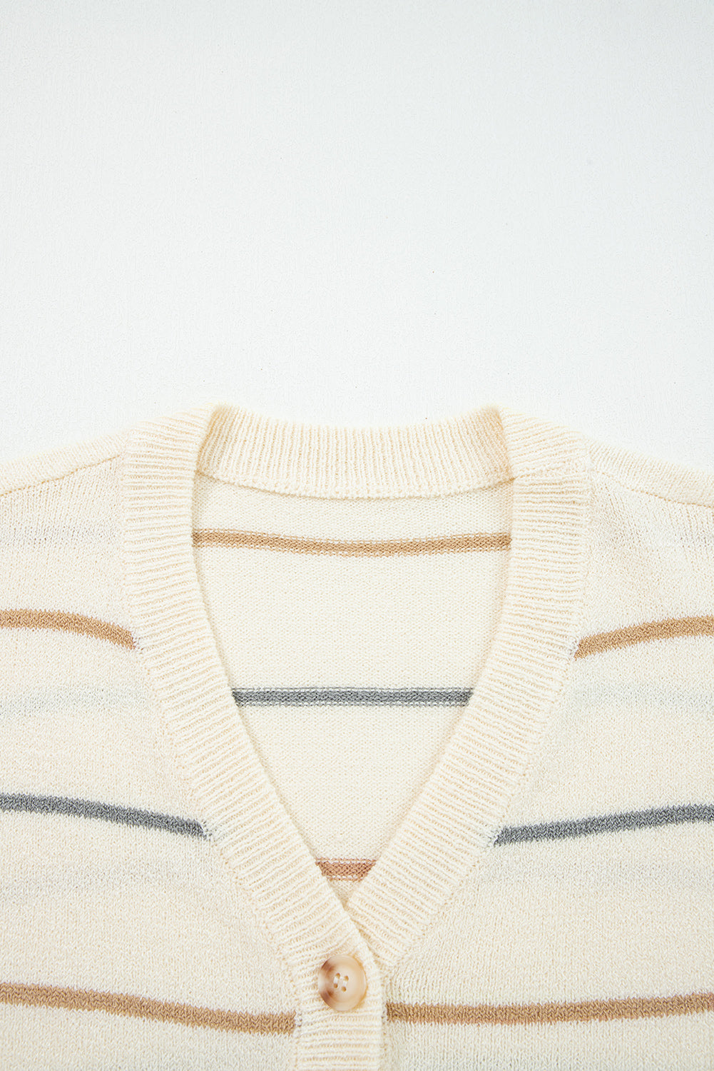 Multicolour Ribbed Edge Drop Shoulder Sweater