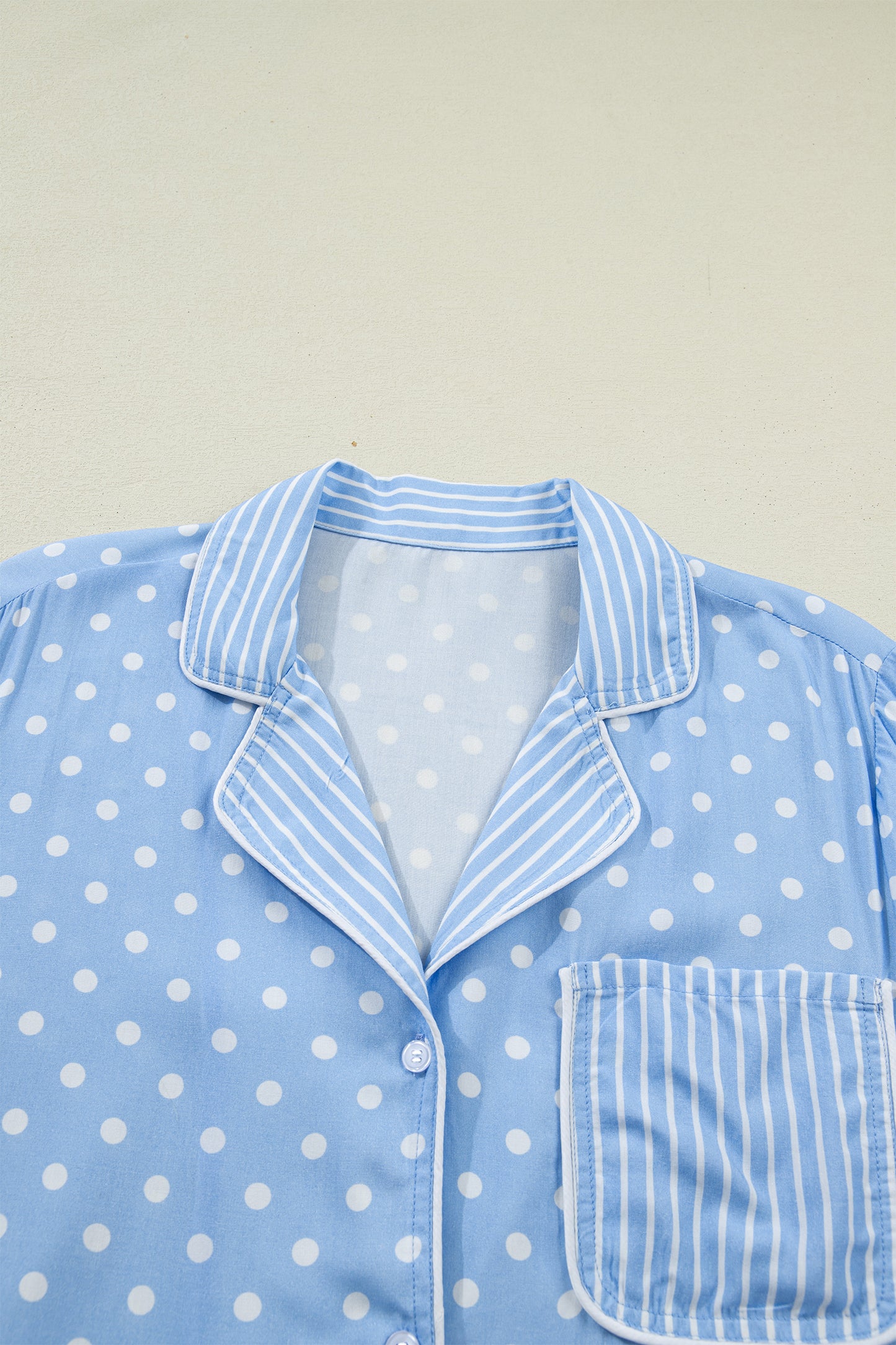 Polka Dot Viscose Pajama Set Lounge Sleepwear