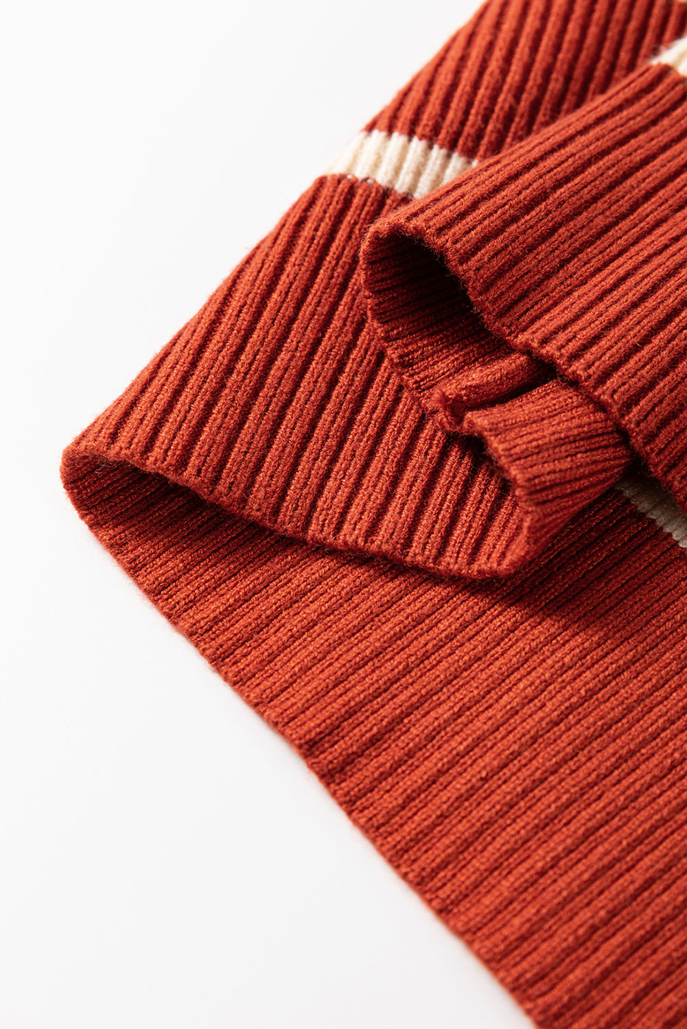 Stripe Color Block Quarter Zip Collar Short Sleeve Sweater Dress