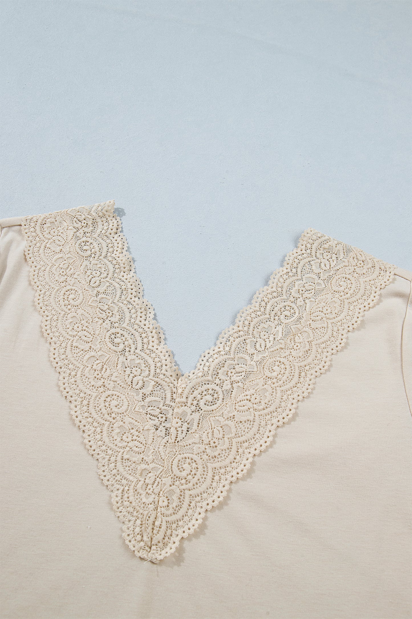 Solid Long Sleeve Top Casual Lace V Neck Boutique