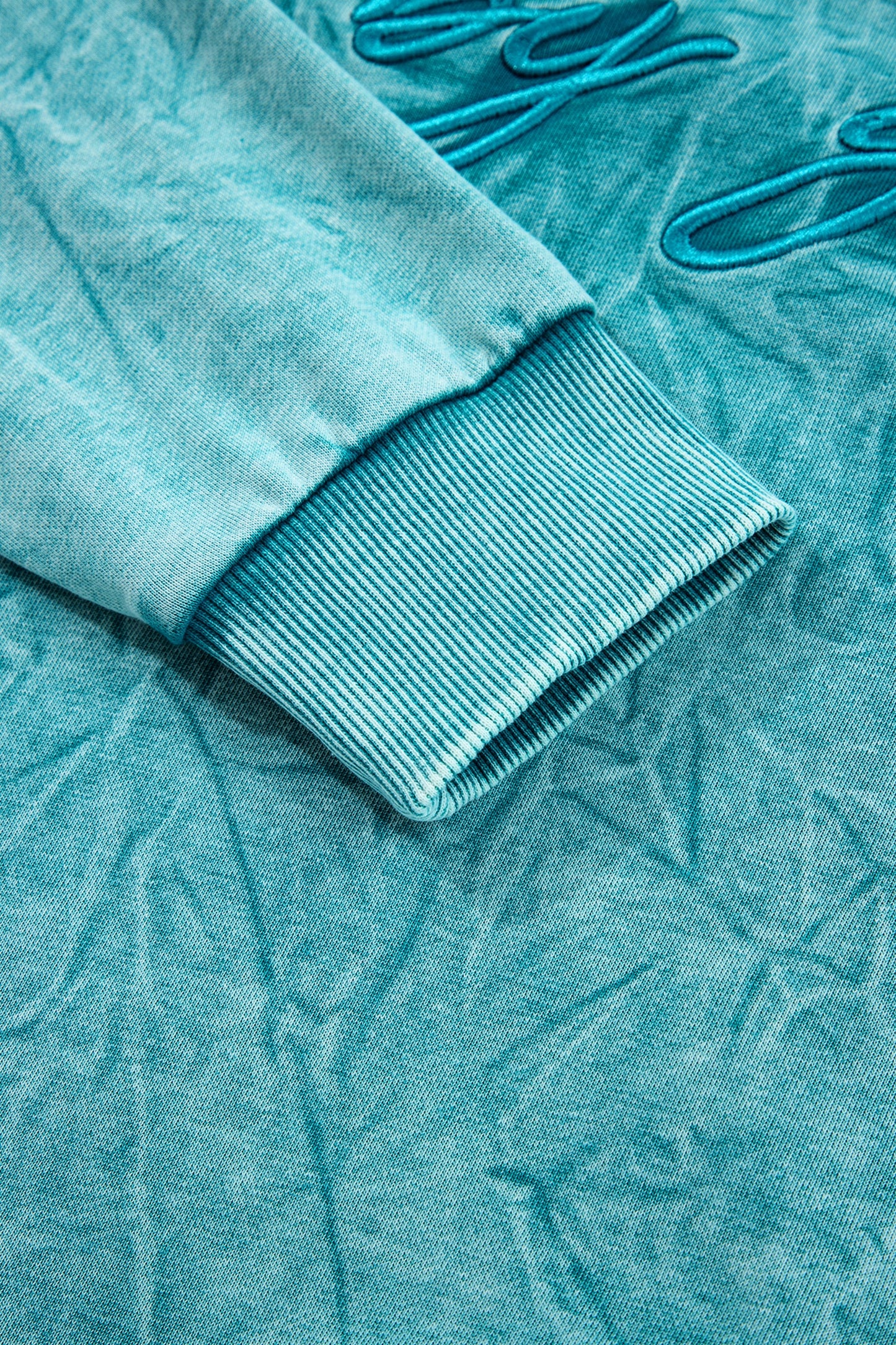 Saved by grace Letter Embroidery Mineral Wash Loose Sweatshirt