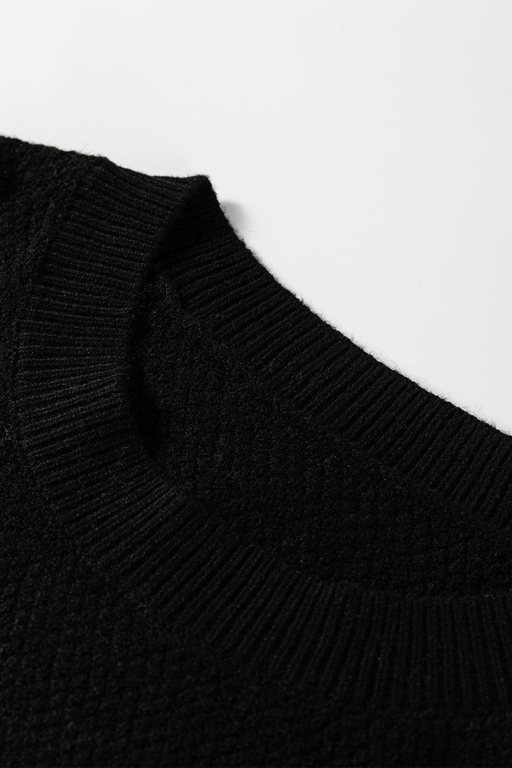 Dark Brown Color Block Knit Striped Sleeve Detail Casual Sweater