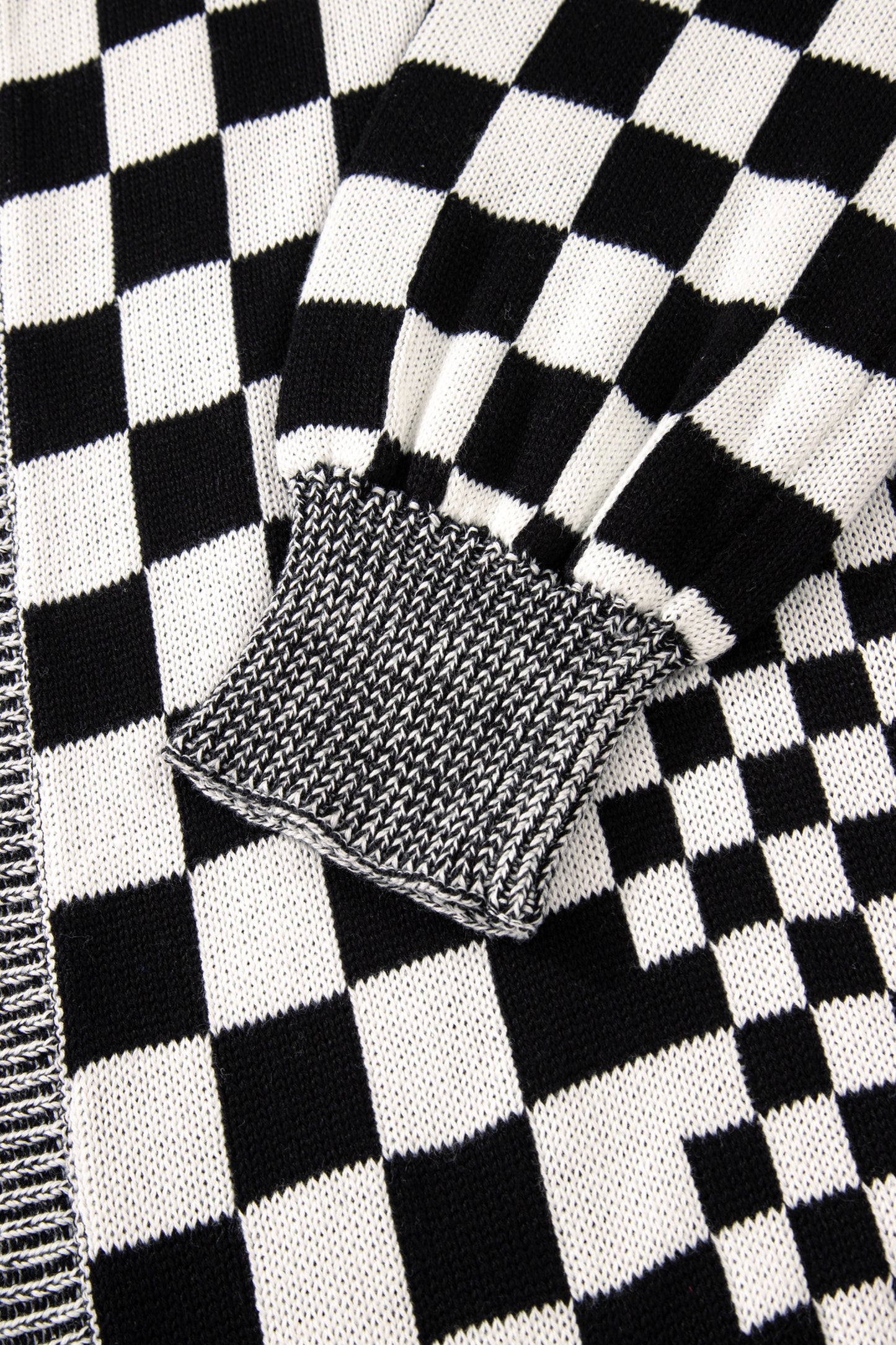 Orange Checkered Bubble Sleeve Drop Shoulder Open Cardigan