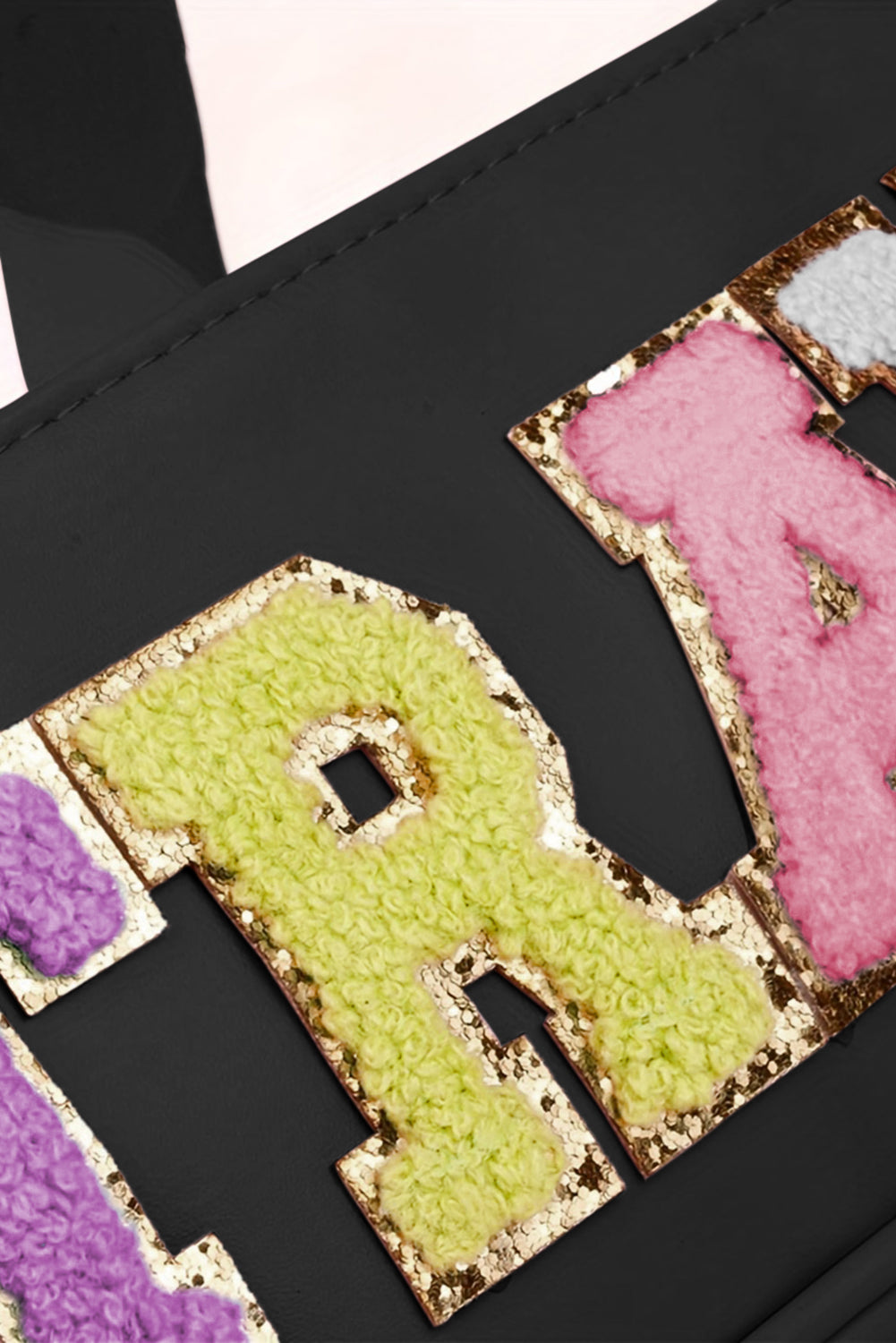 Parchment TRAVEL Chenille Letter Clear PVC Makeup Bag