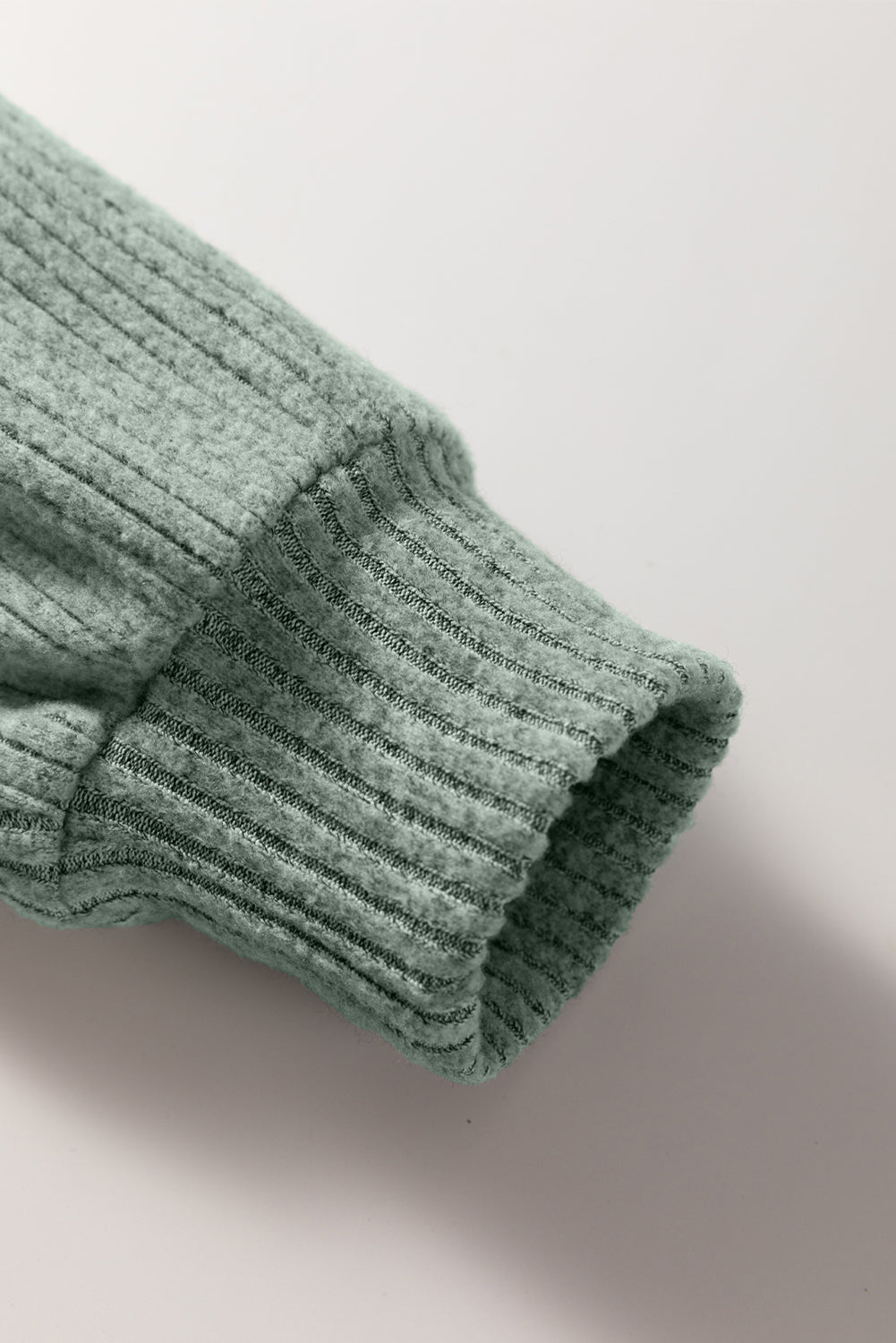 Ribbed Texture Drop Shoulder Henley Knit Top