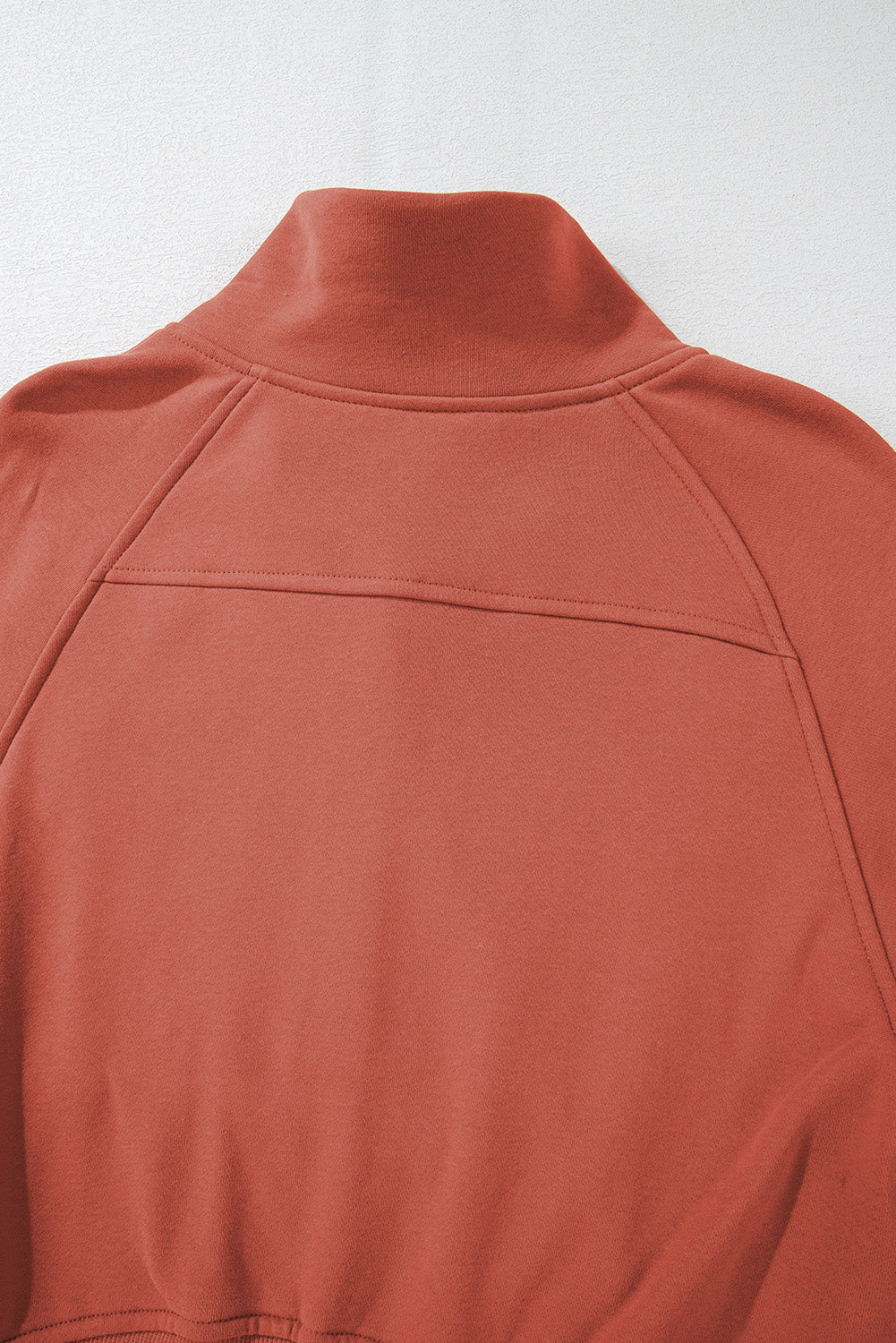 Black Zip Up Stand Collar Ribbed Thumbhole Sleeve Sweatshirt