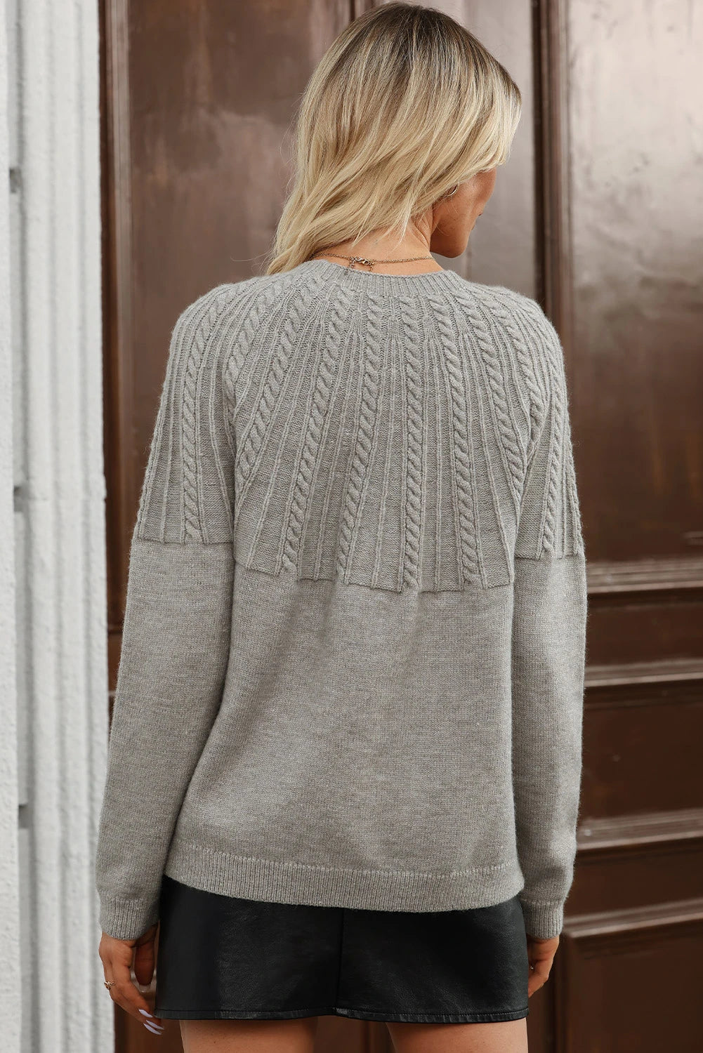 Red Dahlia Solid Color Textured Detail Button Down Long Sleeve Sweater Cardigan