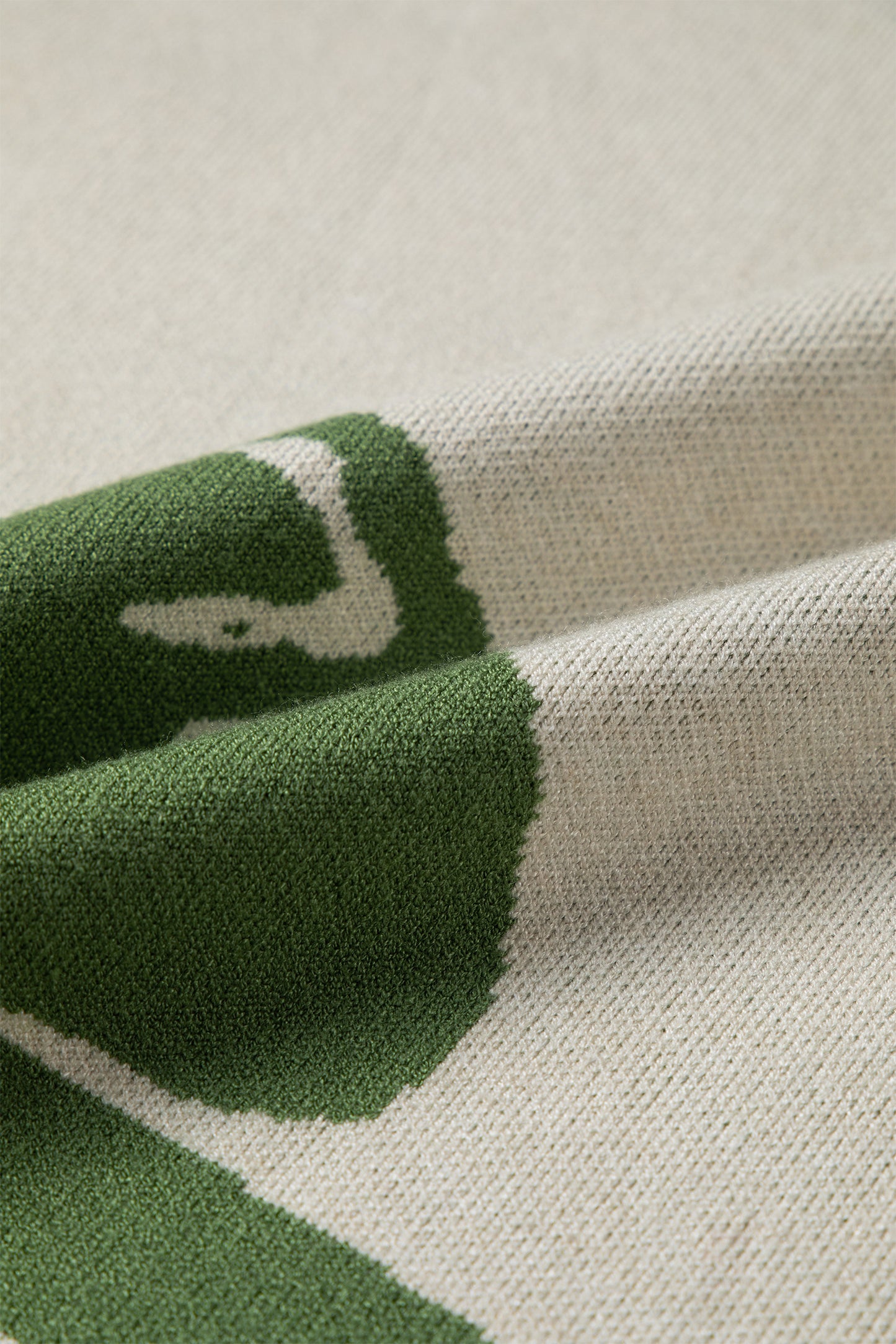 Beige Bold Flower Pattern Wide Sleeve Baggy Sweater