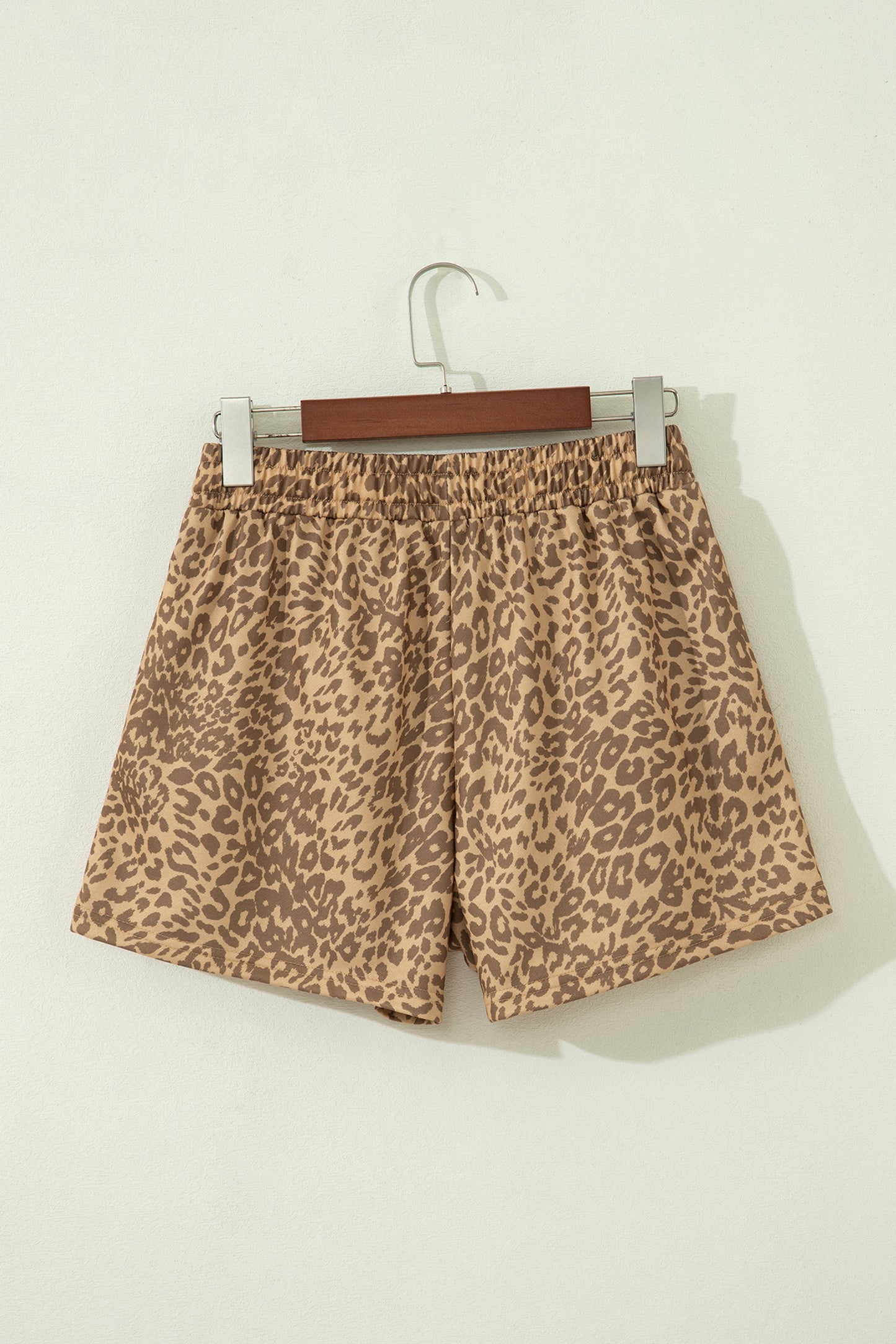 Leopard Stars Polyester Casual Shorts Western Shift