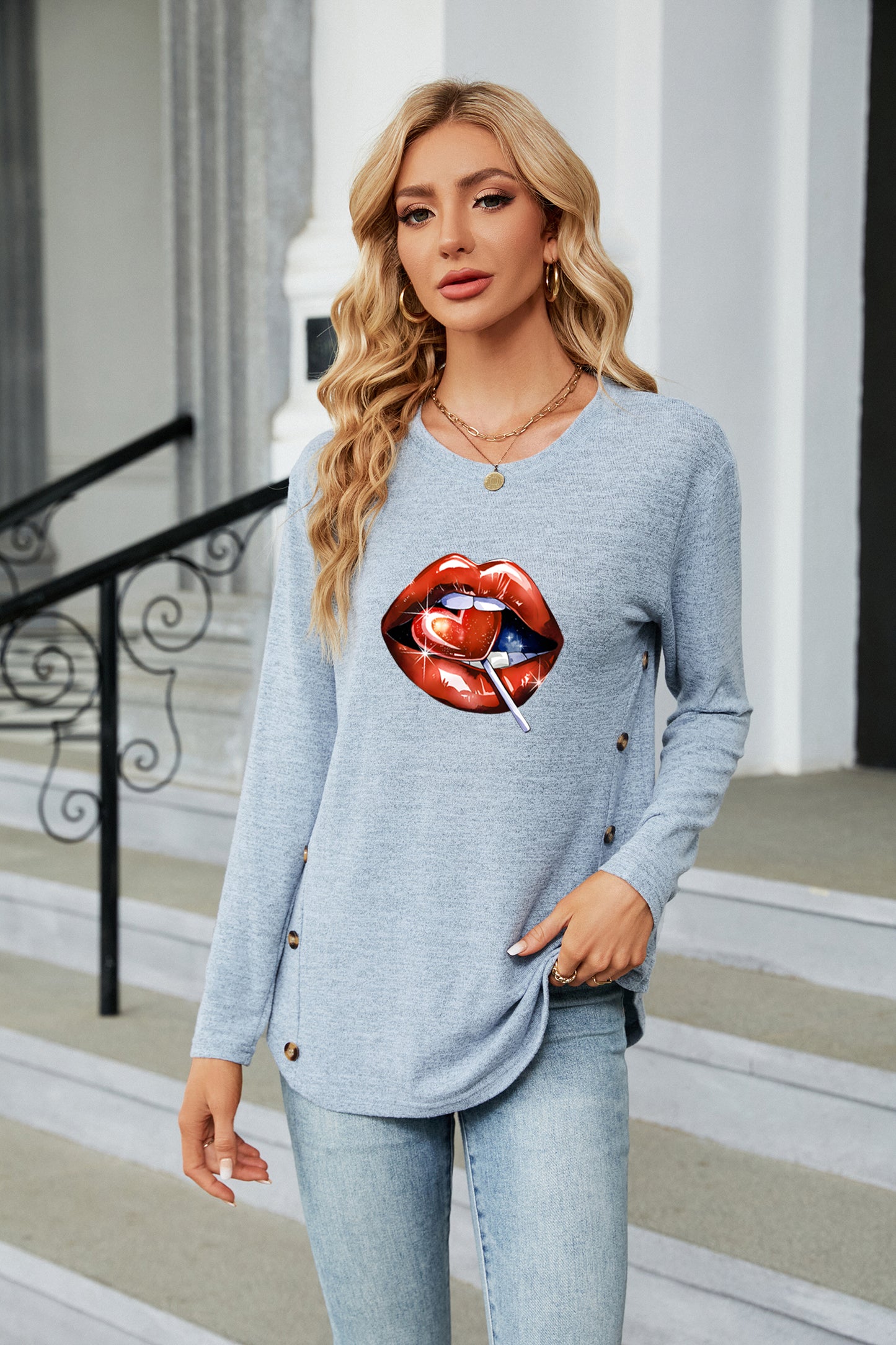 Valentine's Day Lip Candy Graphic Everyday Long Sleeve