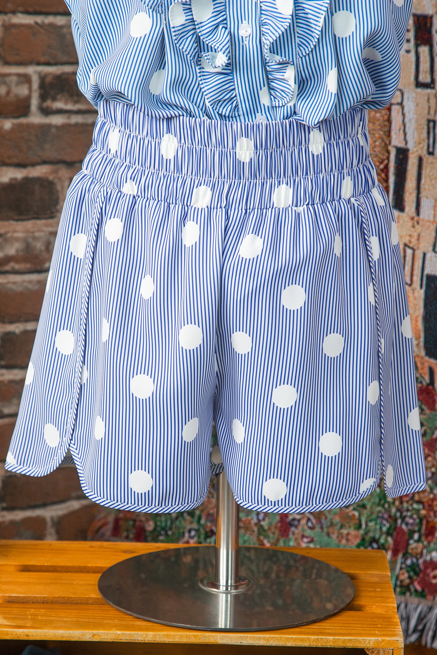 Polka Dot Polyester Shorts Casual Summer Beachwear