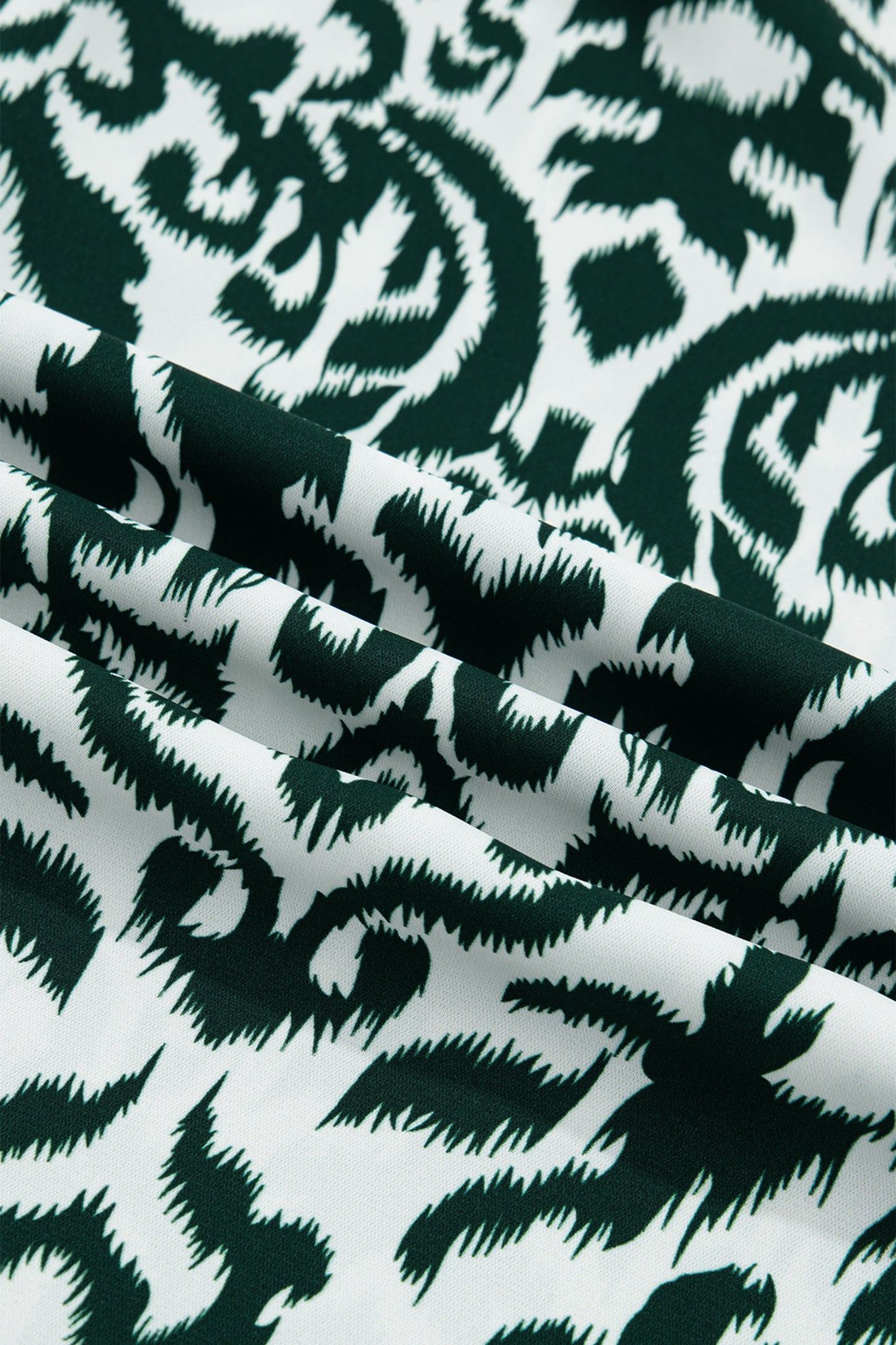 Black Damask Print Ruffled Color Block Detail Half Sleeve Blouse
