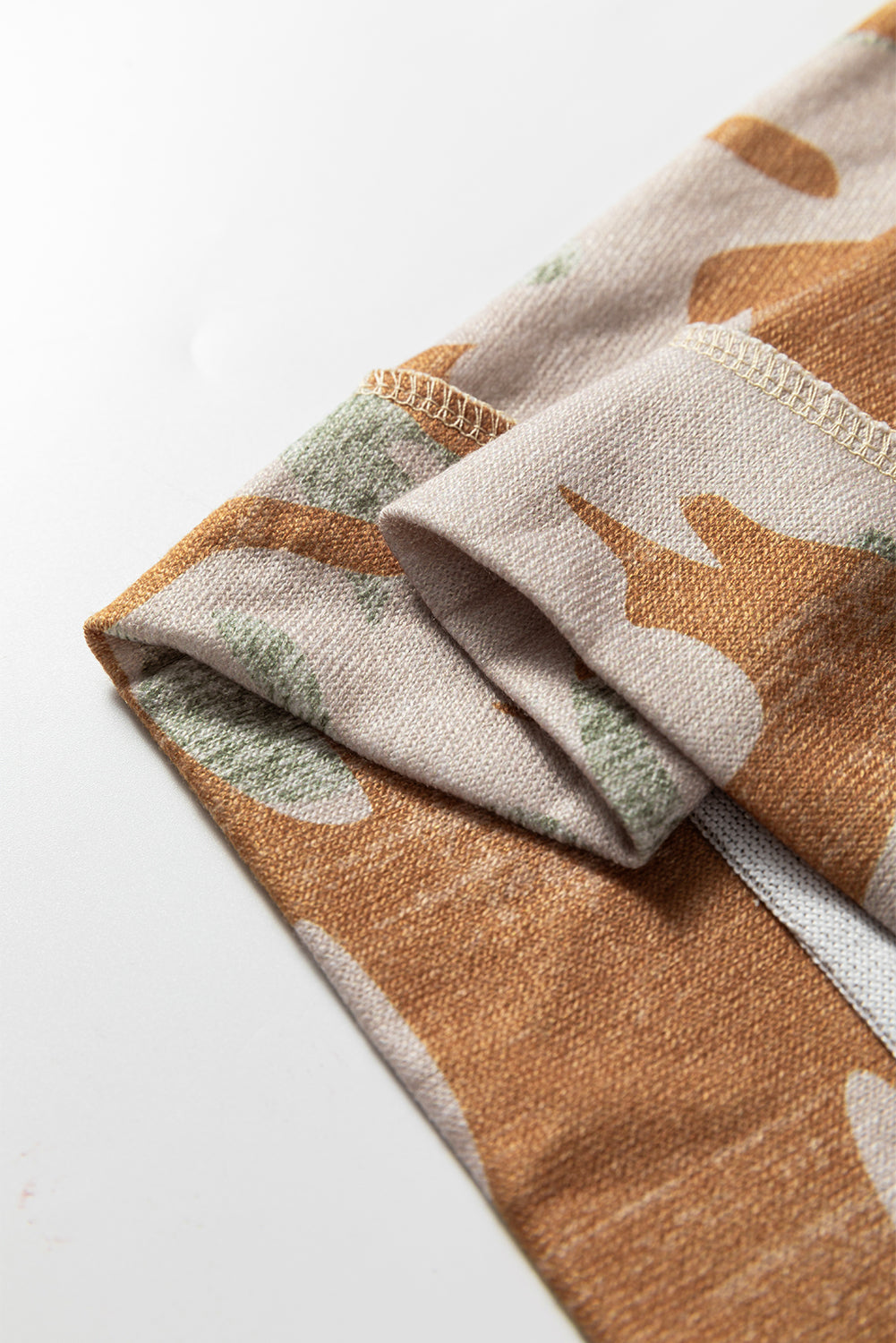 Multicolour Retro Camouflage Print Exposed Seam Patchwork Drop Shoulder Sweatshirt