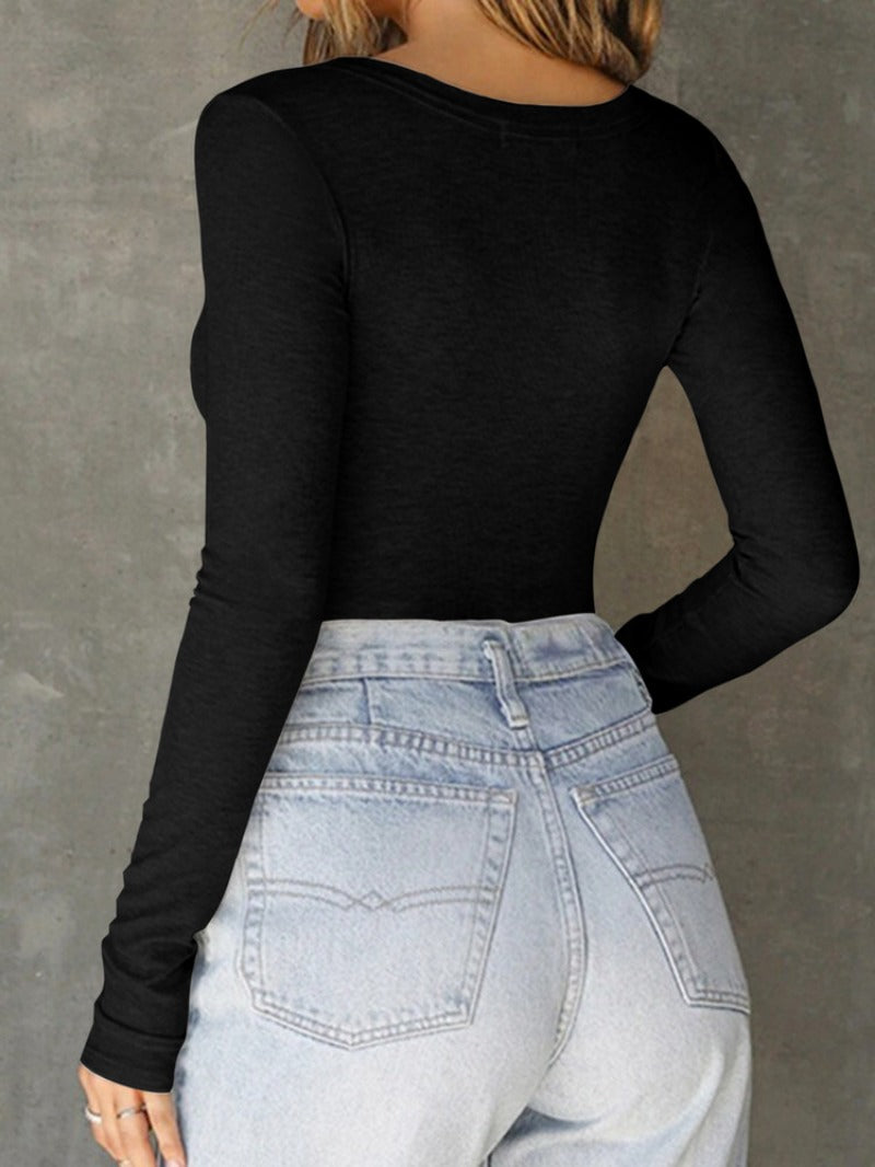 Spring 2025 Women's Round Neck Solid Color Short Sleeve T-Shirt