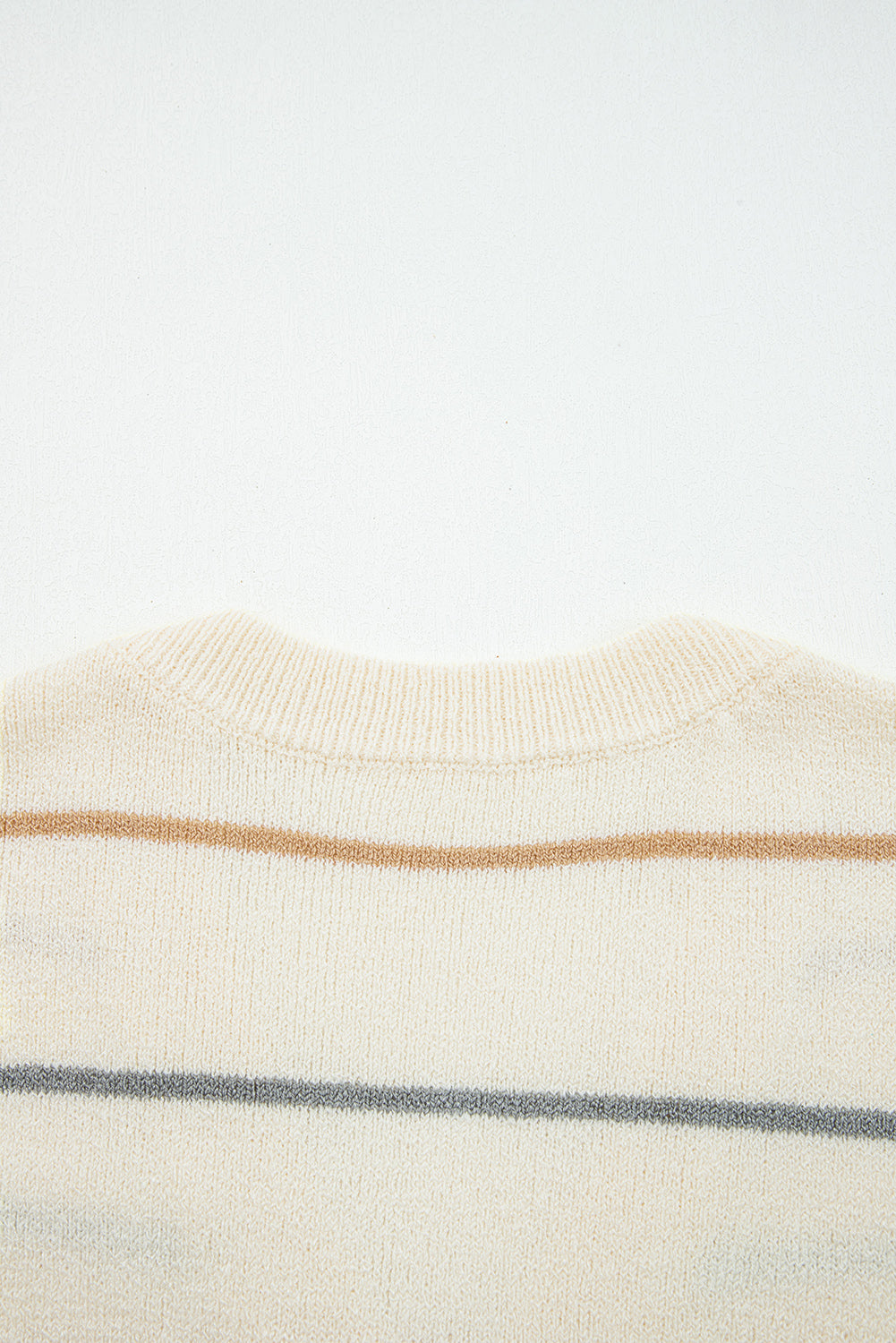 Multicolour Ribbed Edge Drop Shoulder Sweater