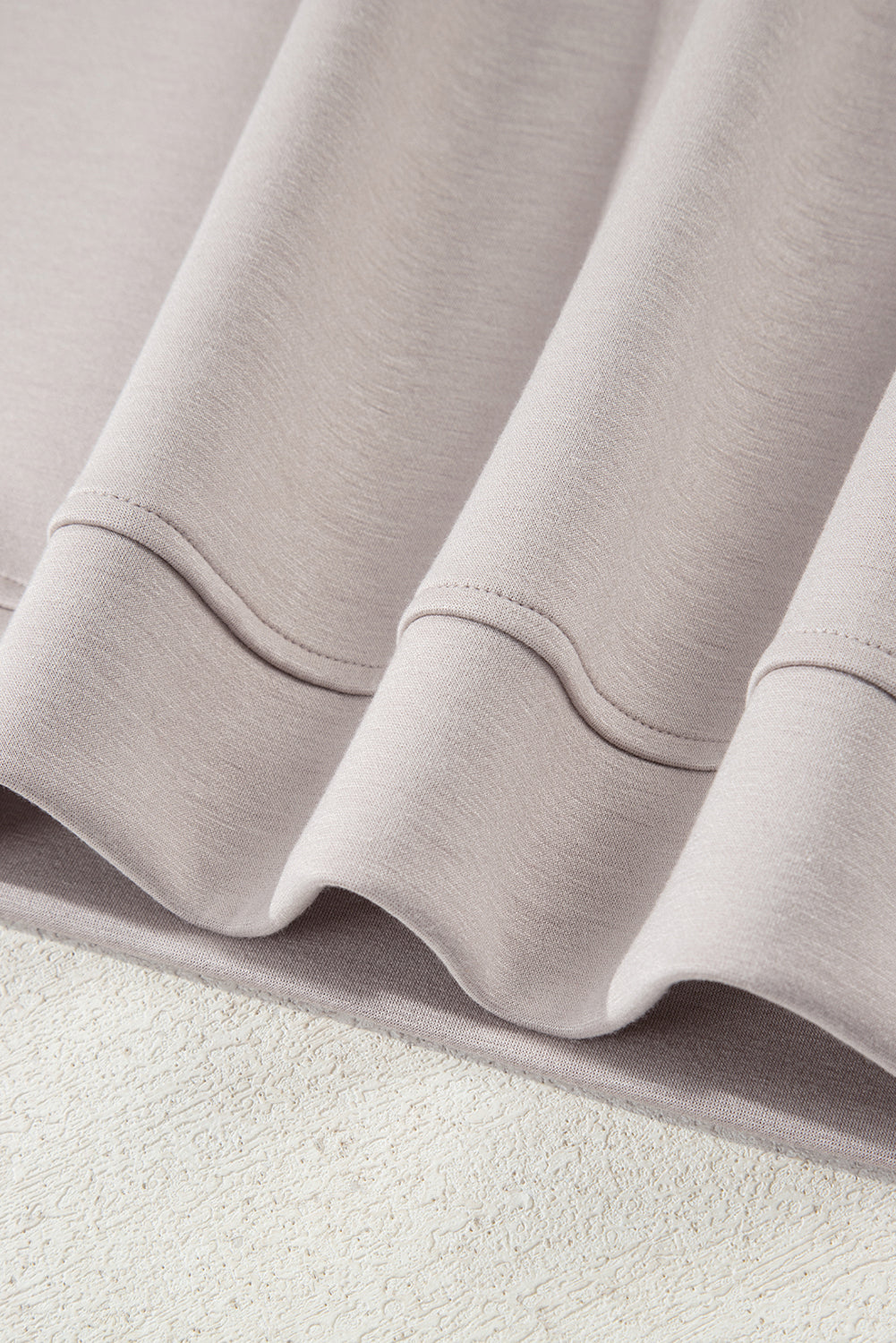 Jet Stream Solid Color Drop Shoulder Pullover Drawstring Mini Skirt 2pcs Outfit