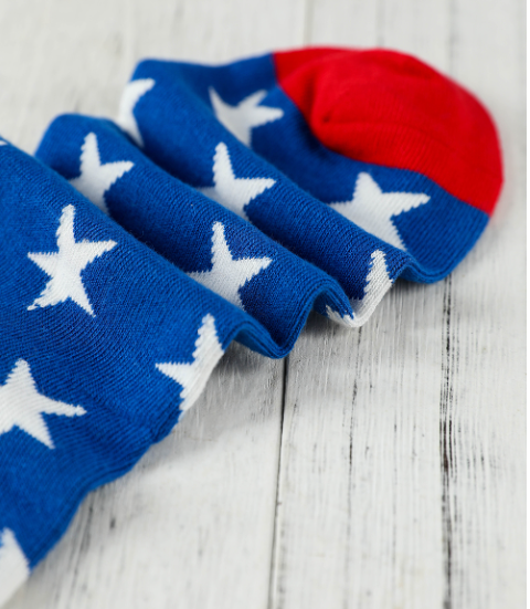 Sail Blue American Flag Pattern Soft Knitted Socks