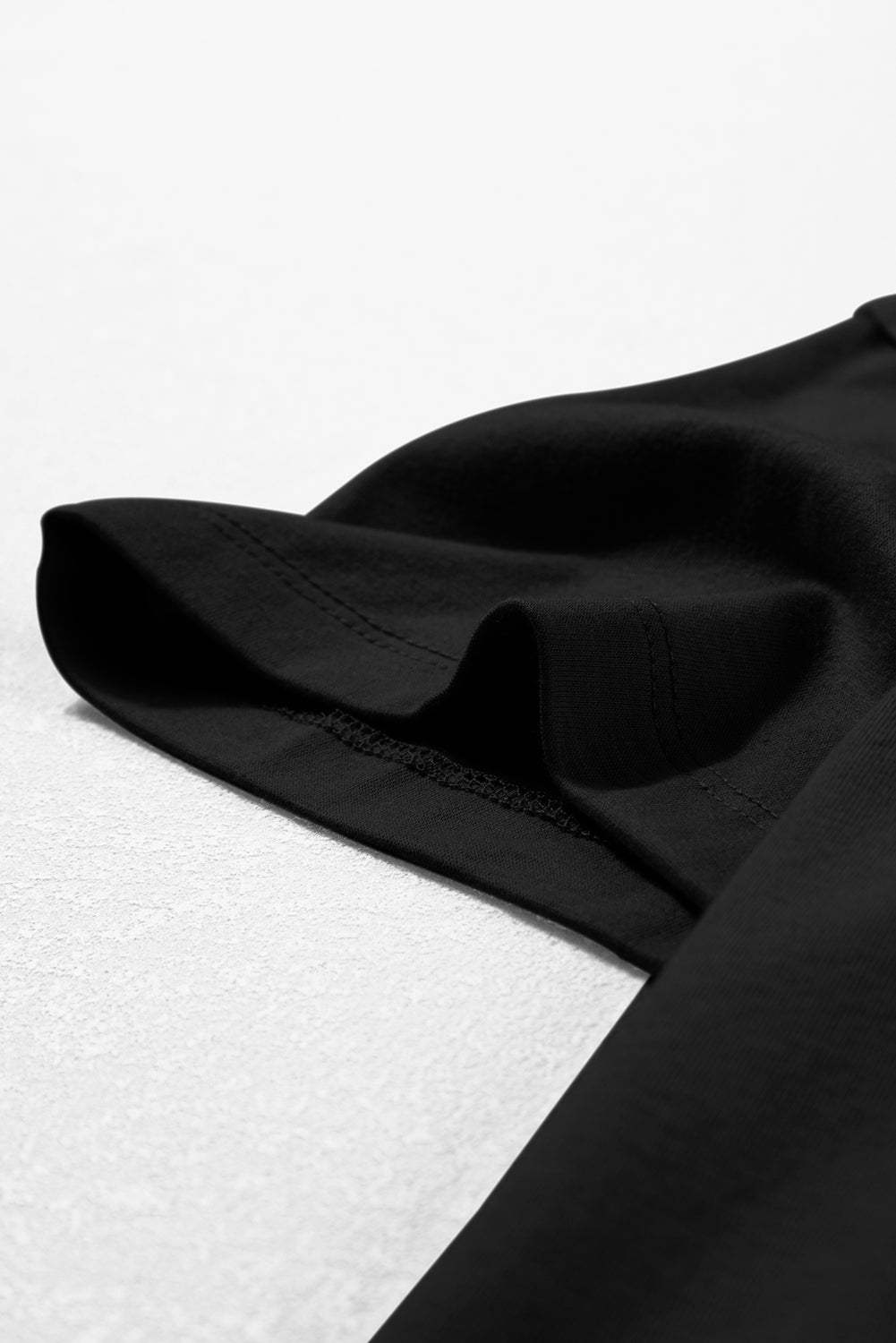 Black Raw Seam Patchwork Drop Shoulder Oversize T Shirt