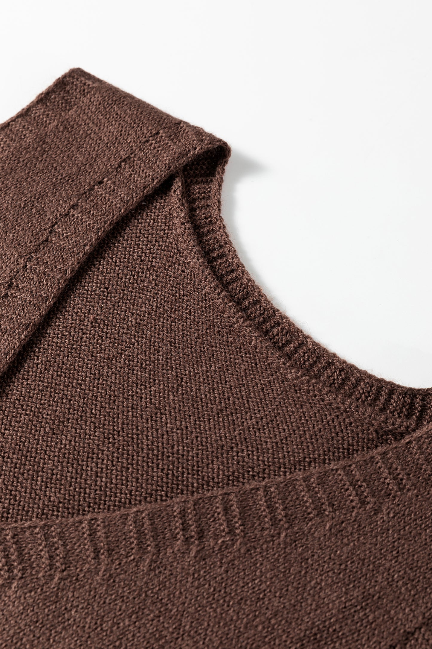 Jet Stream Ribbed Deep V Neckline Front Pocketed Loose Tunic Sweater Vest
