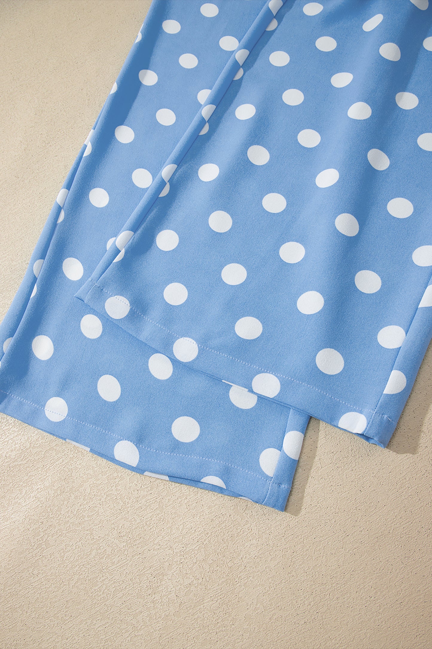 White Polka Dot Print Patched Pocket Loose Pants