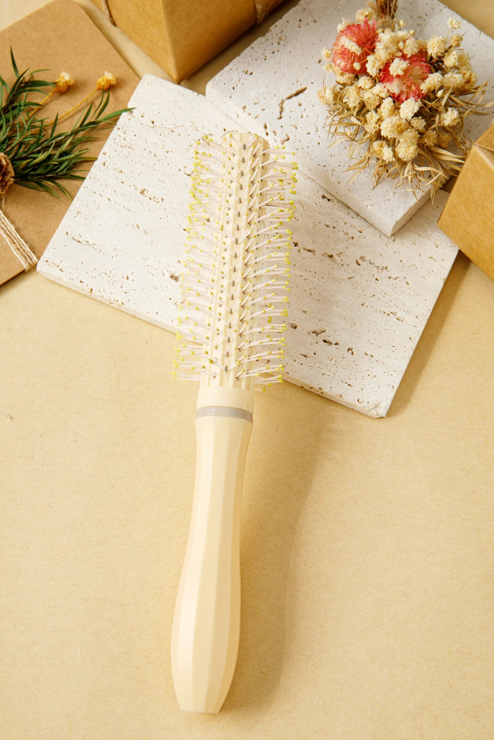 White Straightening & Volume Round Hair Brush