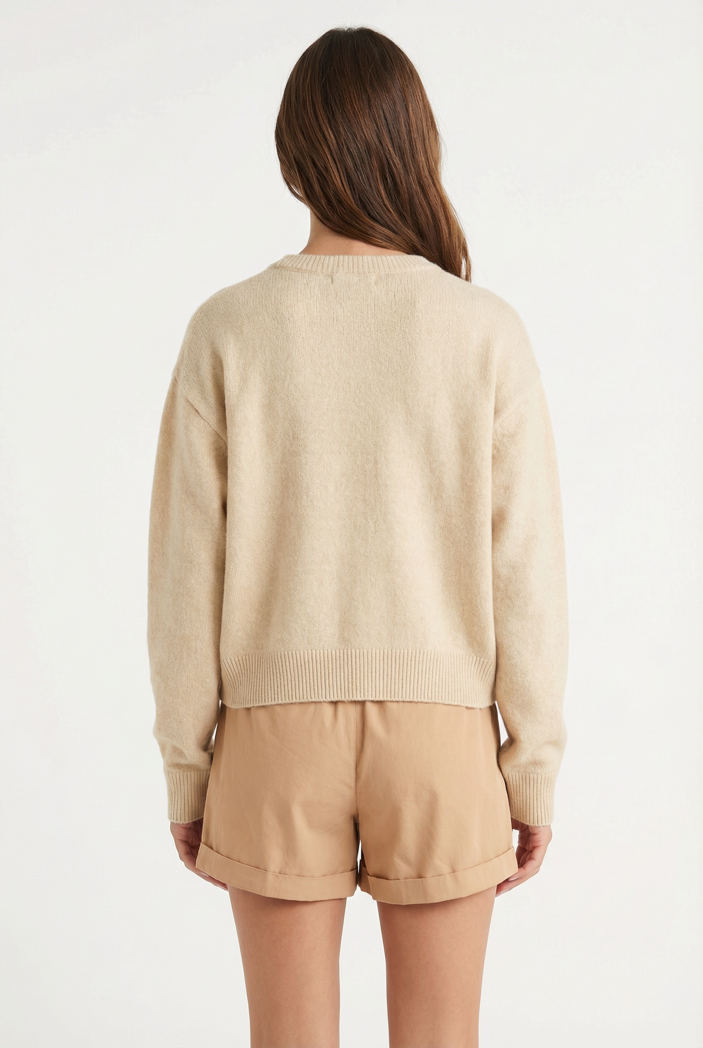 Soft Knit Crew Neck Button Front Cardigan Sweater