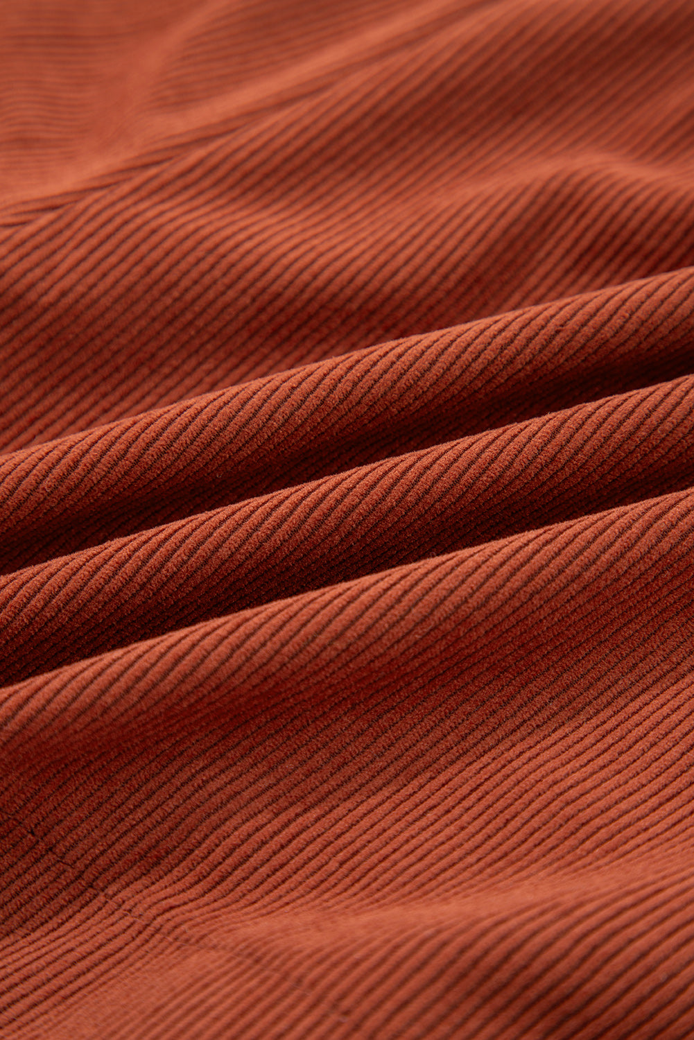 Clay Button Decor Scalloped Edge High Waist Corduroy Shorts