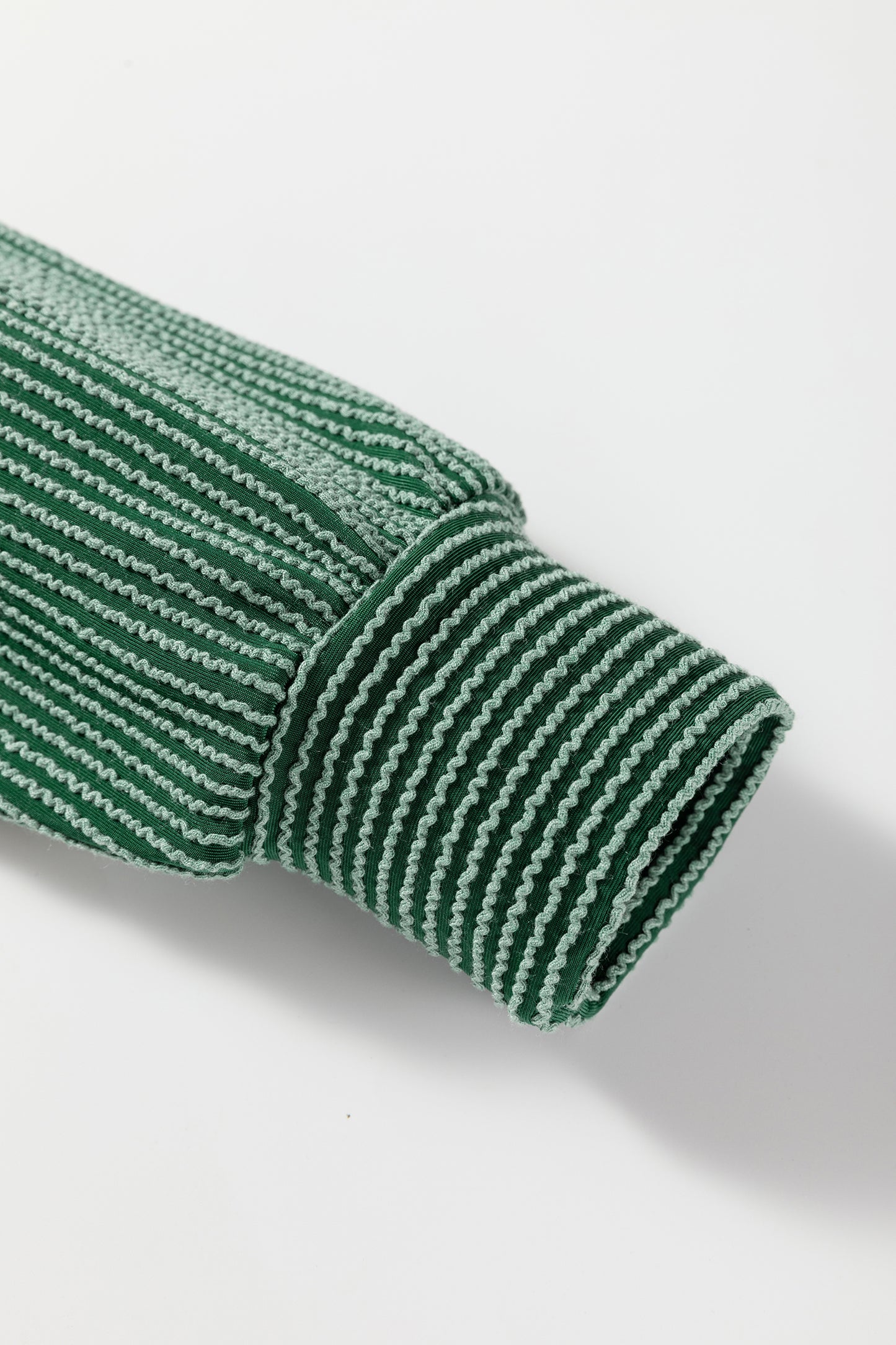 Evergreen Twisted Rib Outlined Merry Letter Graphic Loose Long Sleeve Top