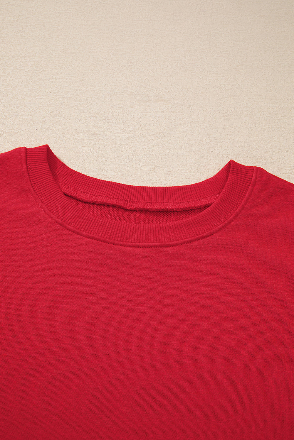 Solid Crew Neck Drop Shoulder Plus Size Sweatshirt